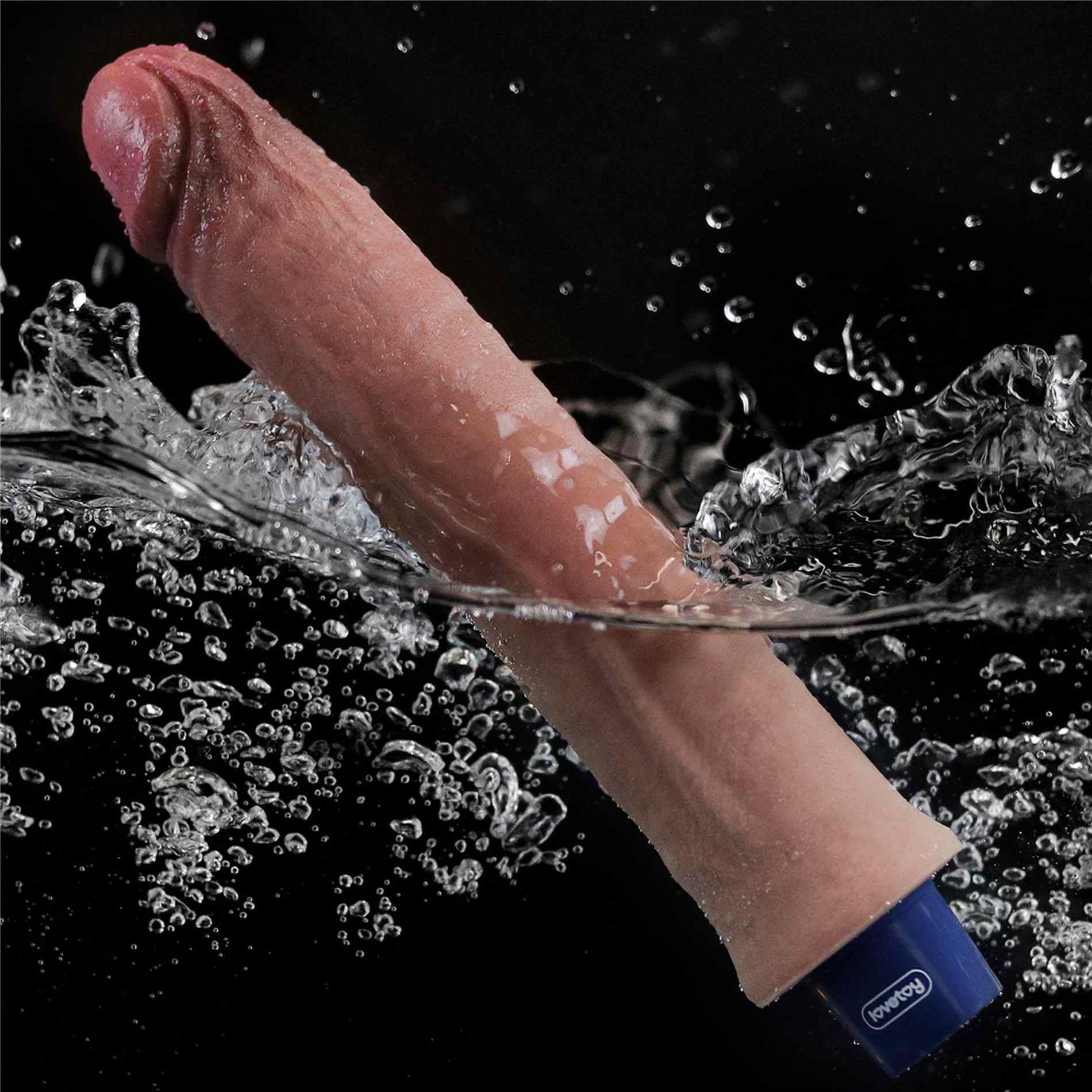 9.5" Real Softee Rechargeable Silicone Vibrating Dildo