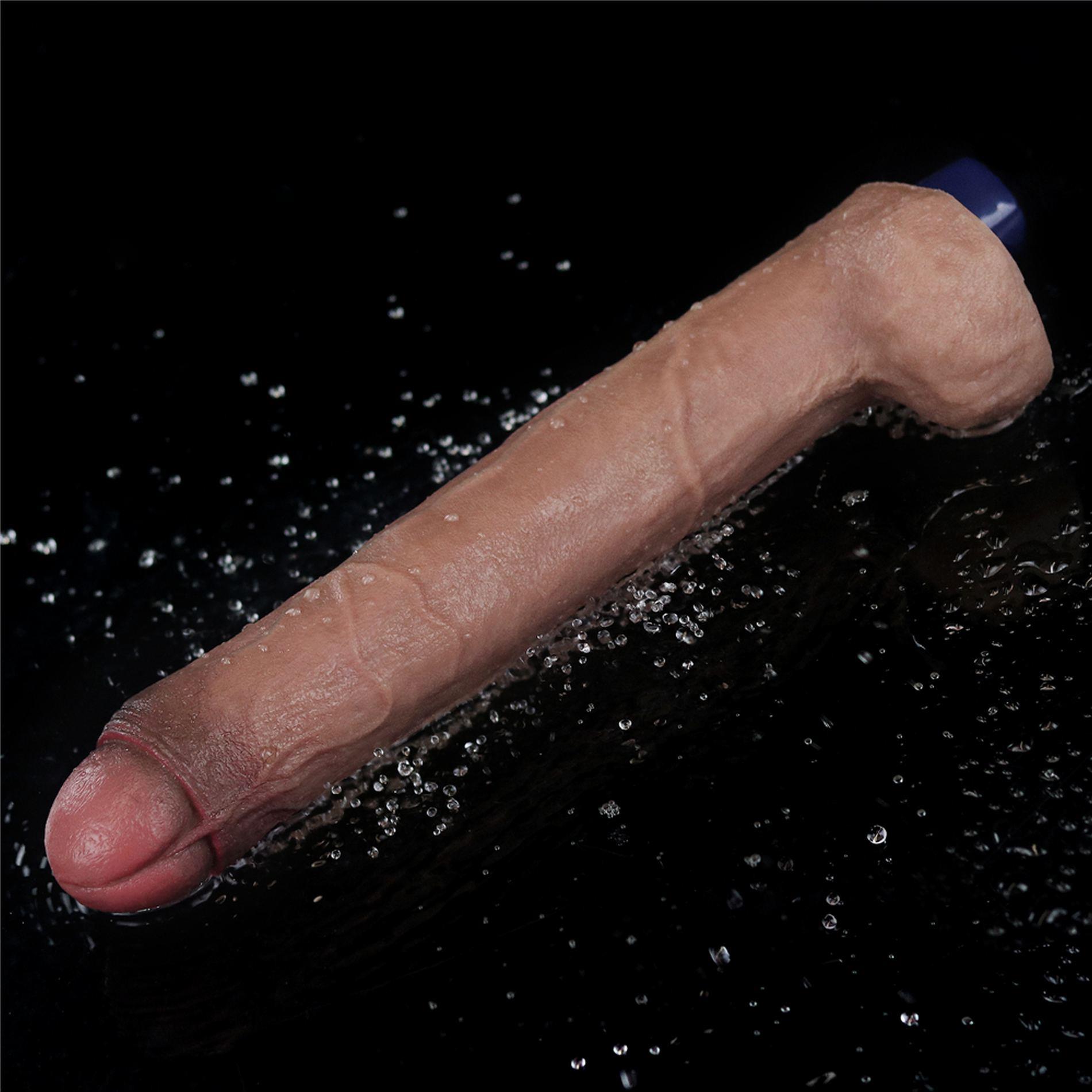 10.5" Real Softee Rechargeable Silicone Vibrating Dildo