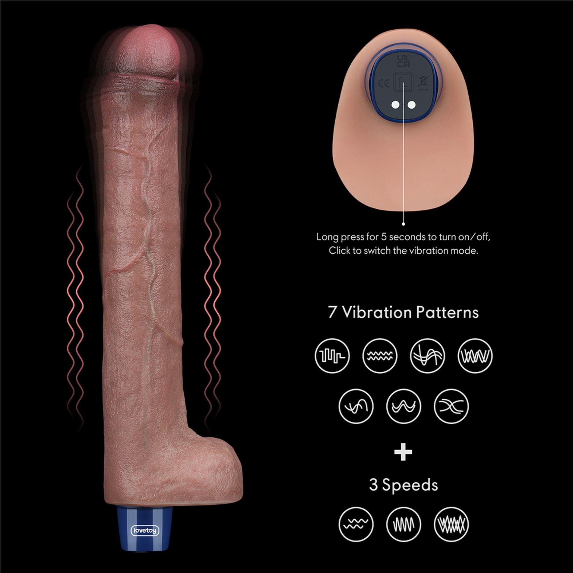 10.5" Real Softee Rechargeable Silicone Vibrating Dildo