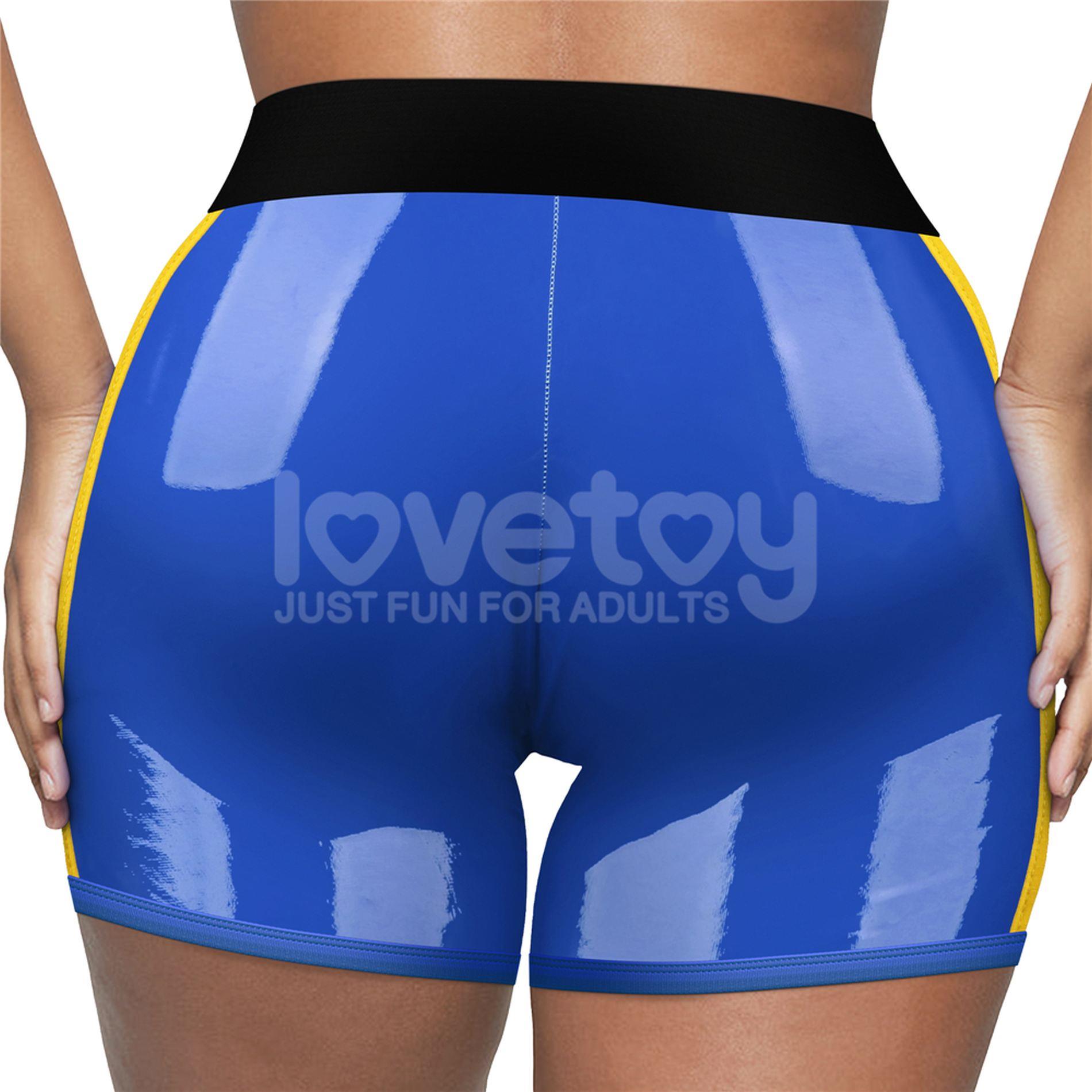 Chic Strap-On Shorts (32 - 35 Inch Waist) Blue