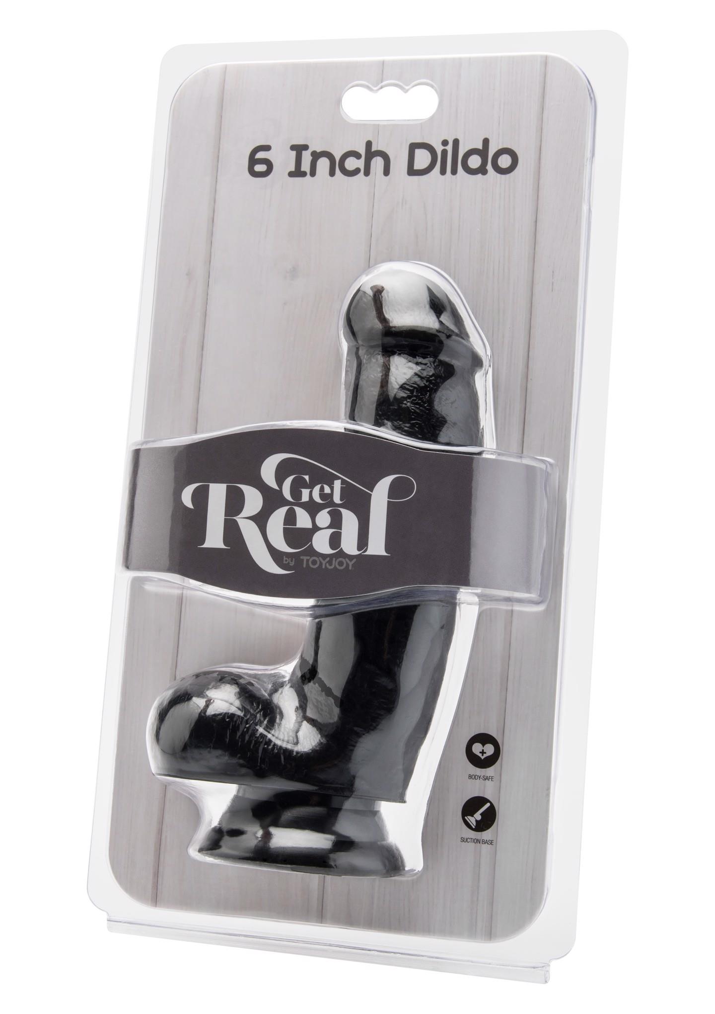 Dildo 6 Inch With Balls Black
