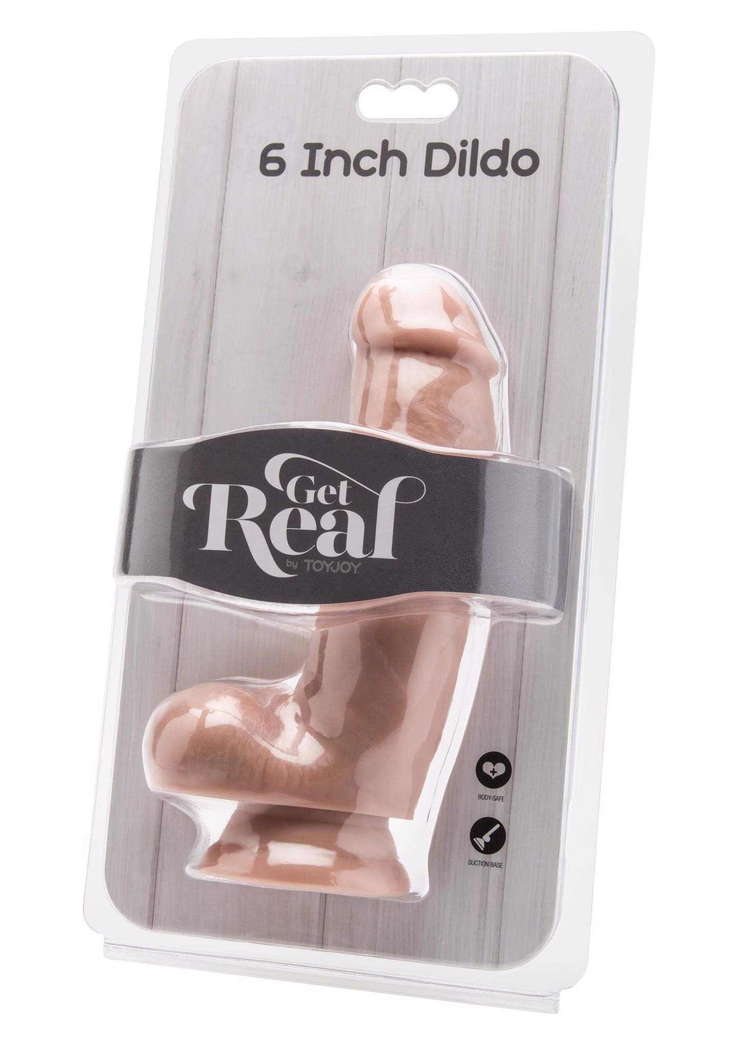 Dildo 6 Inch With Balls Light Skin Tone