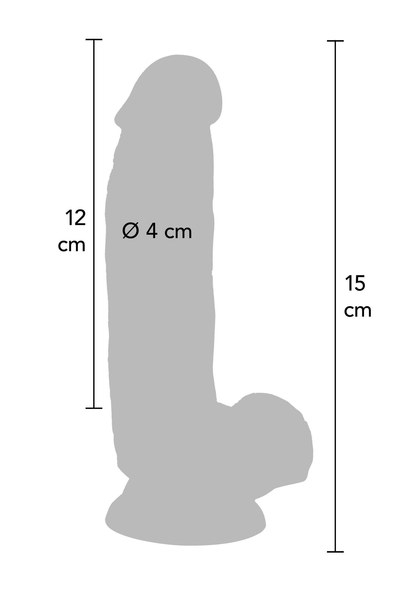 Dildo 6 Inch With Balls Light Skin Tone