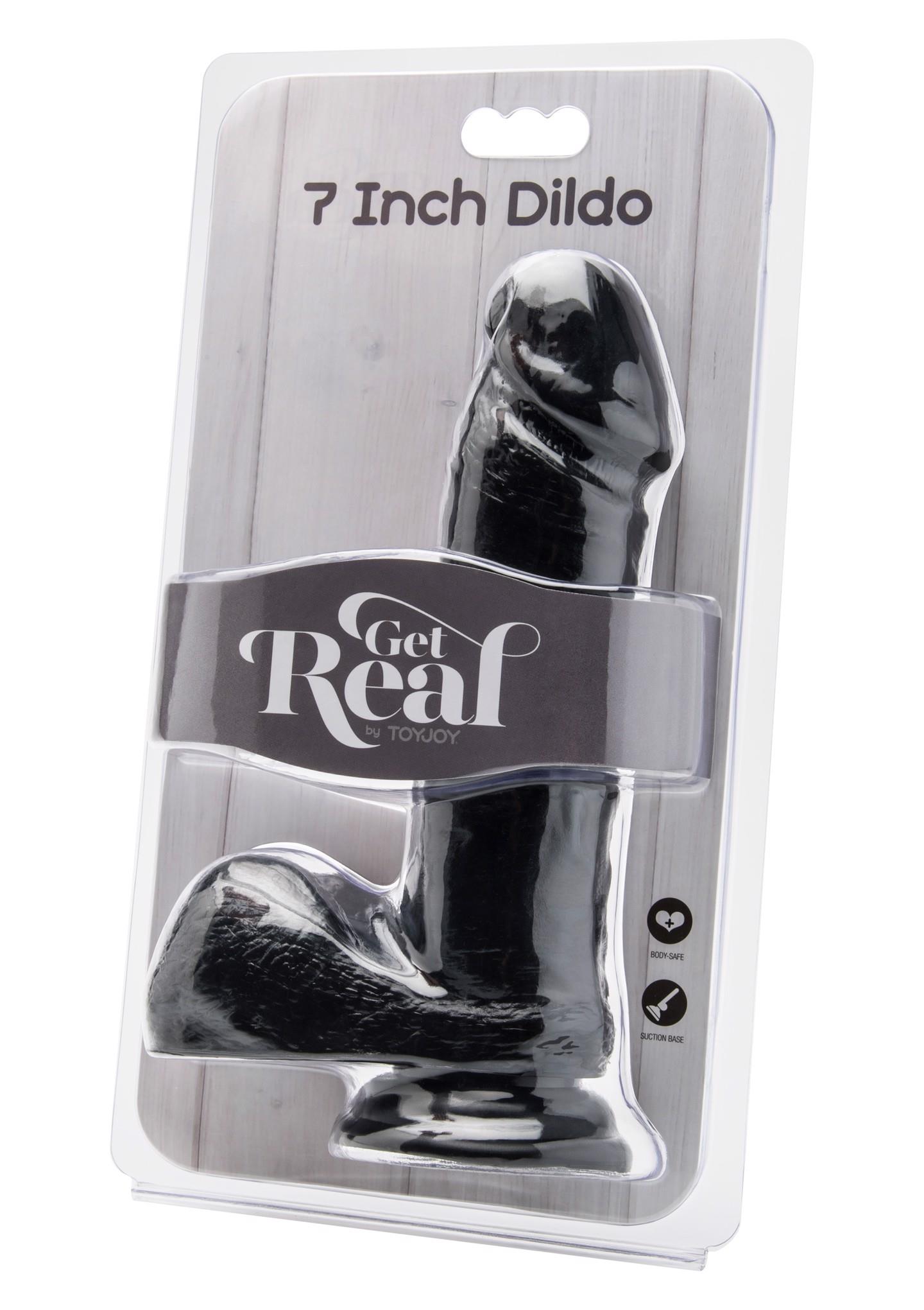 Dildo 7 Inch With Balls Black