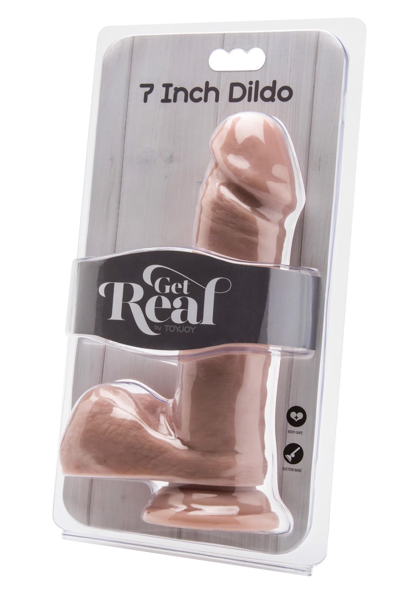 Dildo 7 Inch With Balls Light Skin Tone