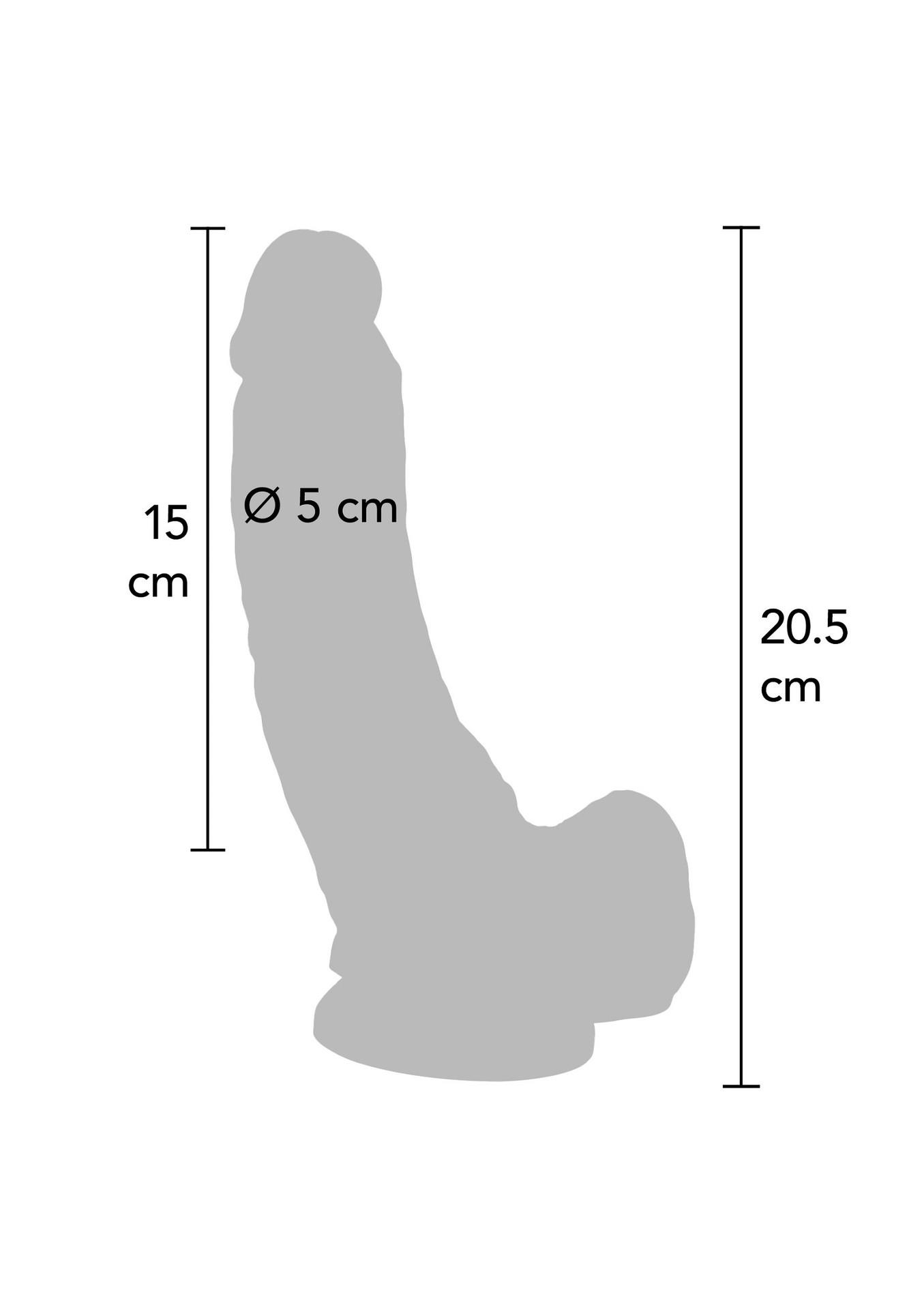 Dildo 8 Inch With Balls Light Skin Tone