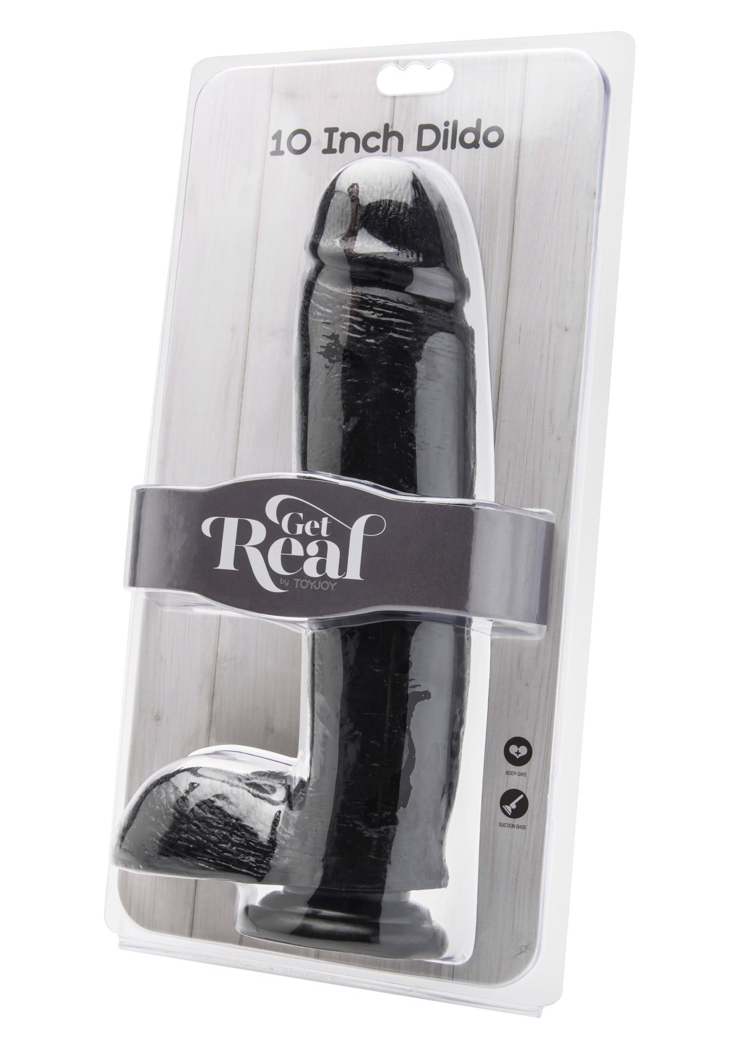 Dildo 10 Inch With Balls Black