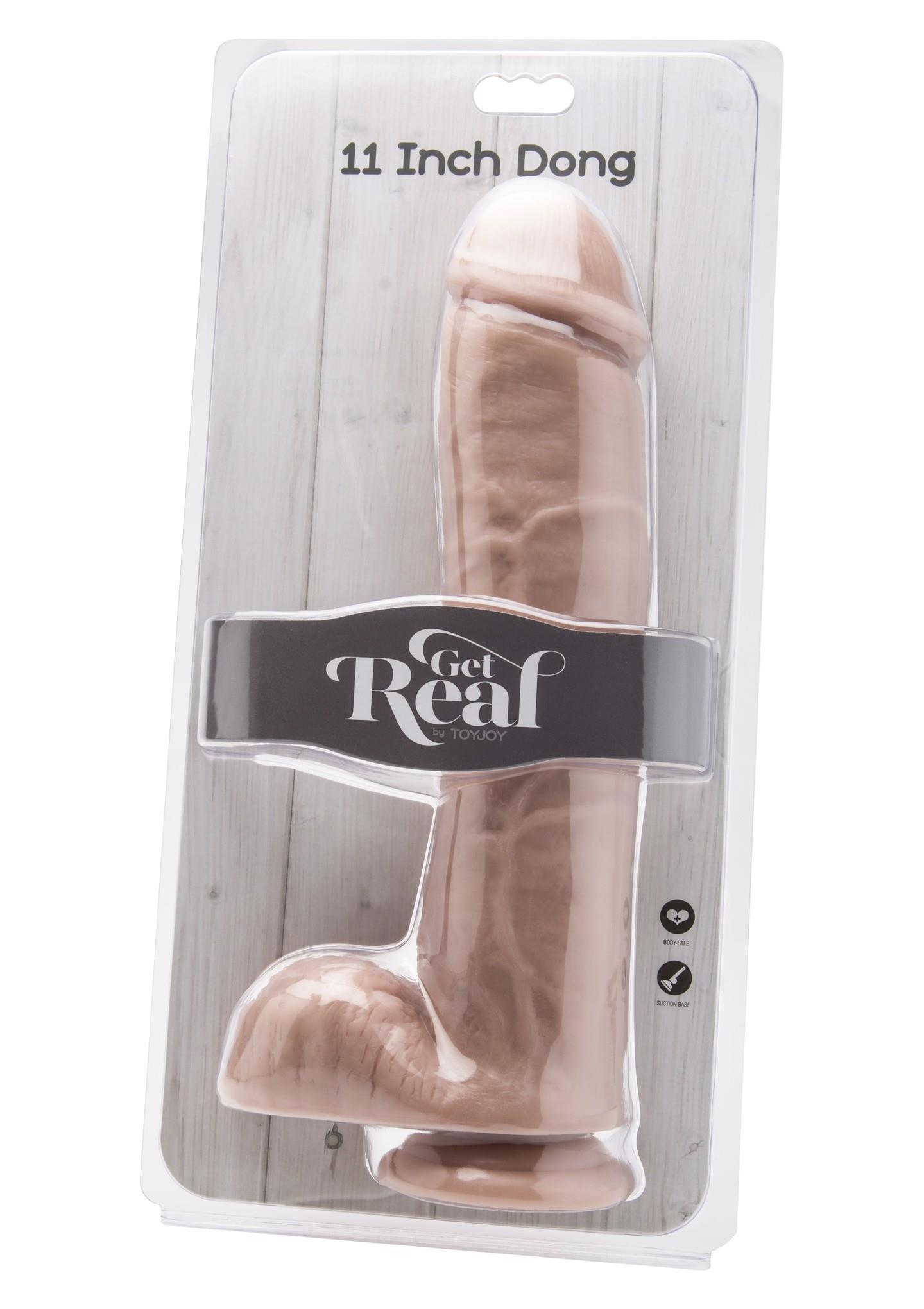 Dildo 11 Inch With Balls Light Skin Tone