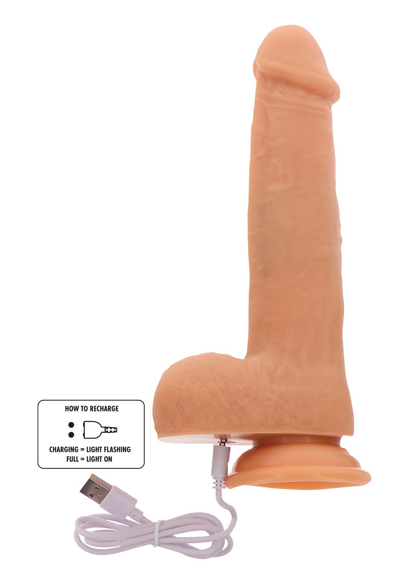 Rotating Beads Vibrating Dildo Light Skin Tone