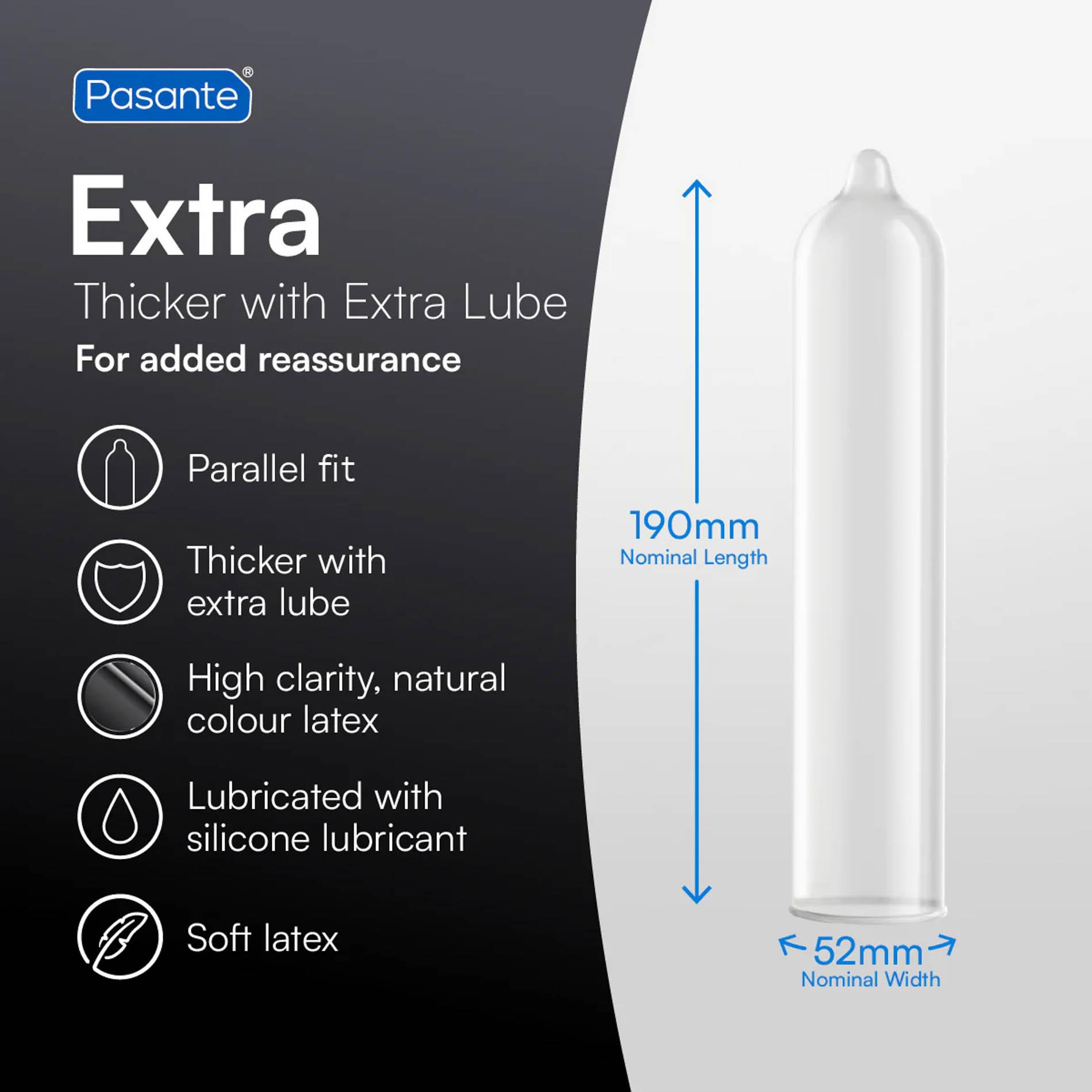 Pasante Extra Condoms Bulk Packs 144 Psc