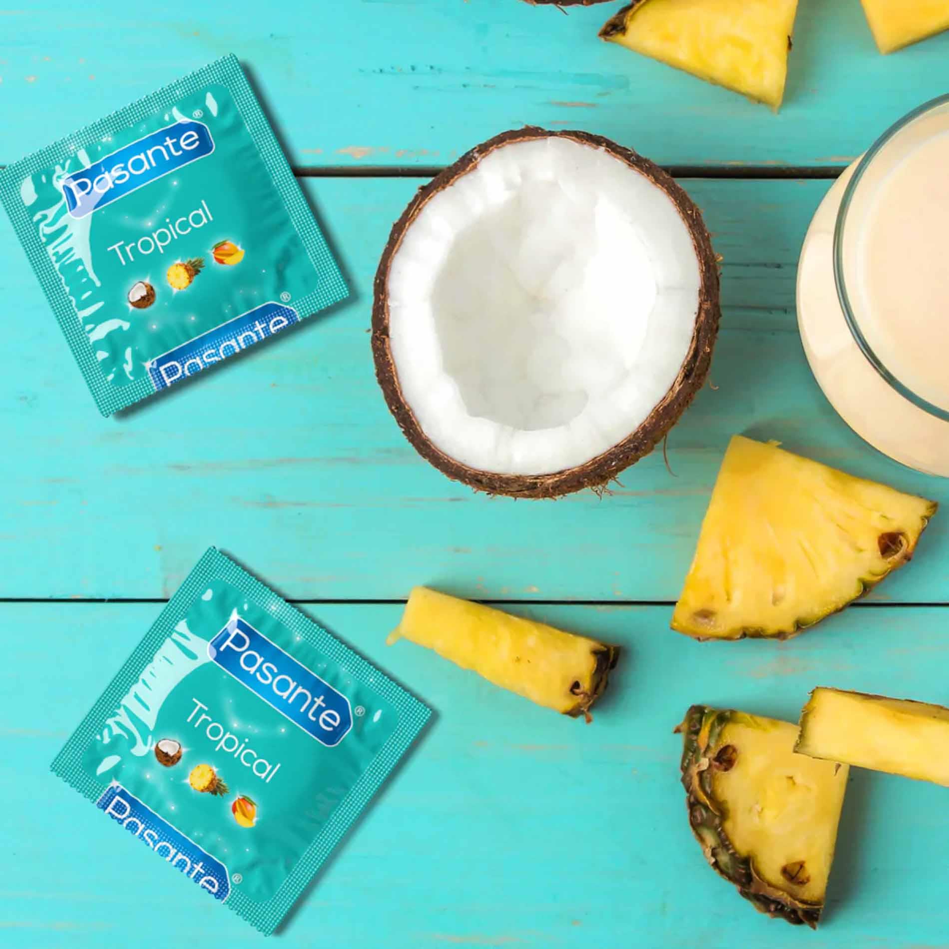 Pasante Tropical Condoms Bulk Packs 144 Pcs