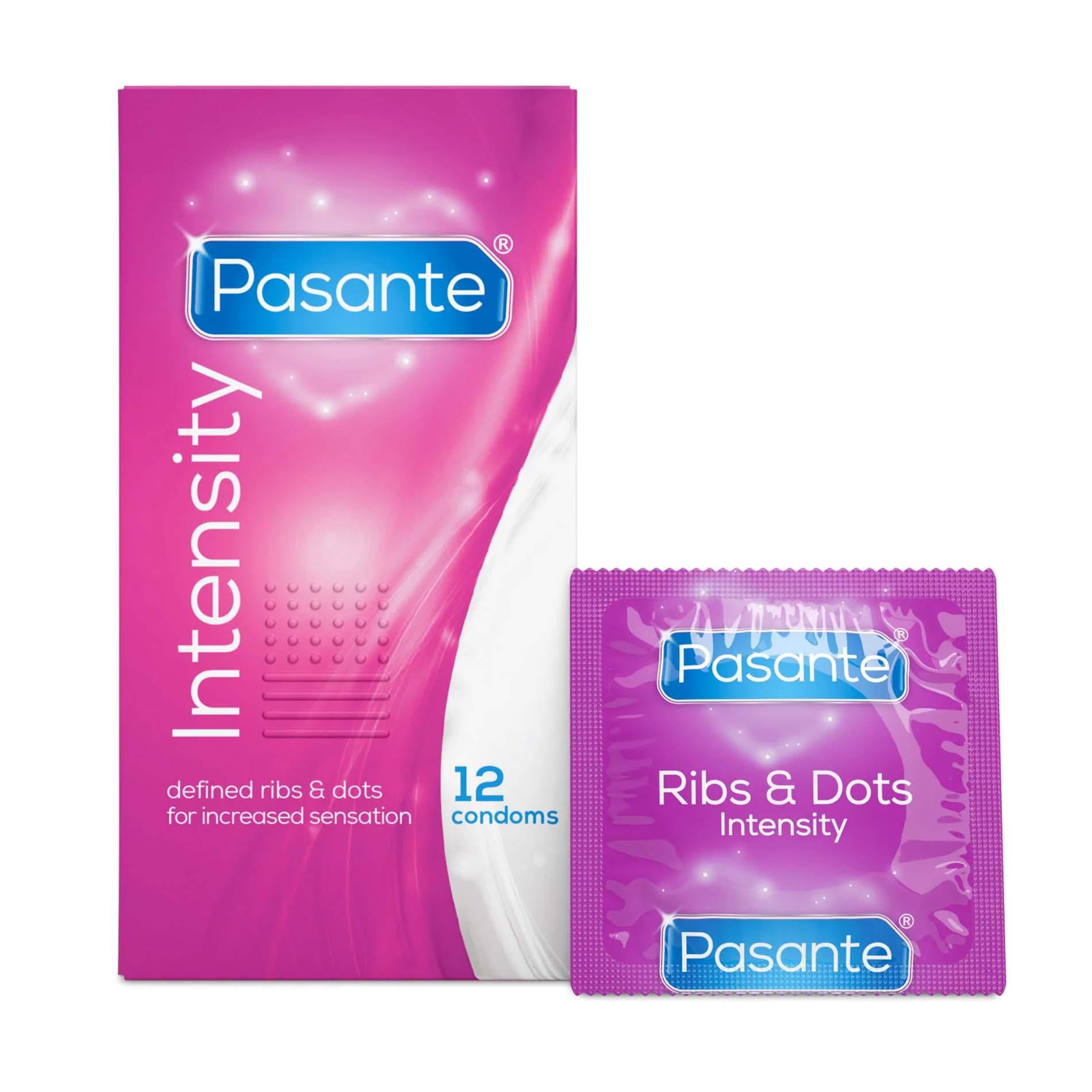 Pasante Ribs & Dots/Intensity Condoms 12 Pcs