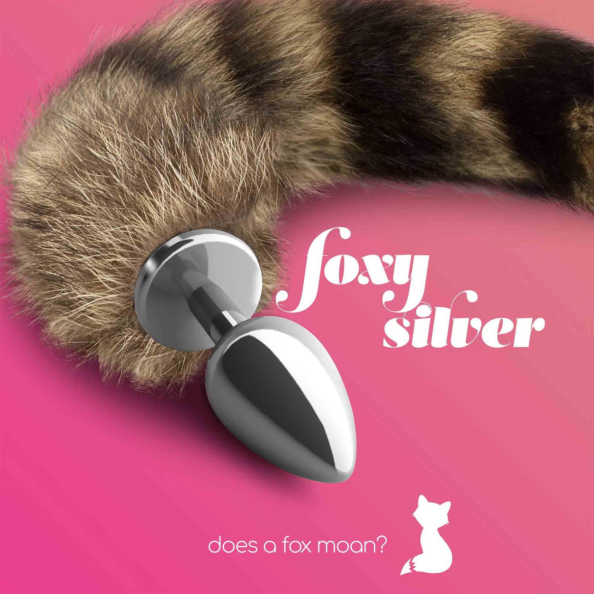 Foxy Silver Metal Anal Plug With Tail Crushious