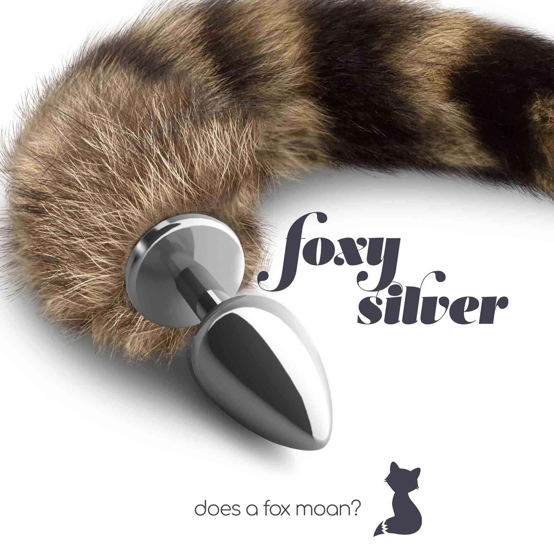 Foxy Silver Metal Anal Plug With Tail Crushious