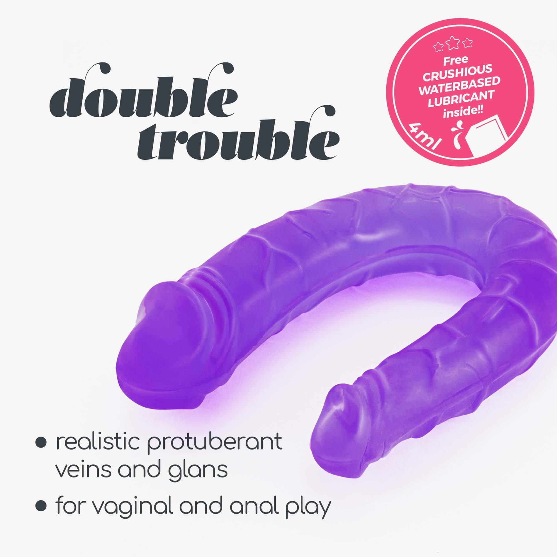 Double Trouble Double Head Dildo Crushious Purple
