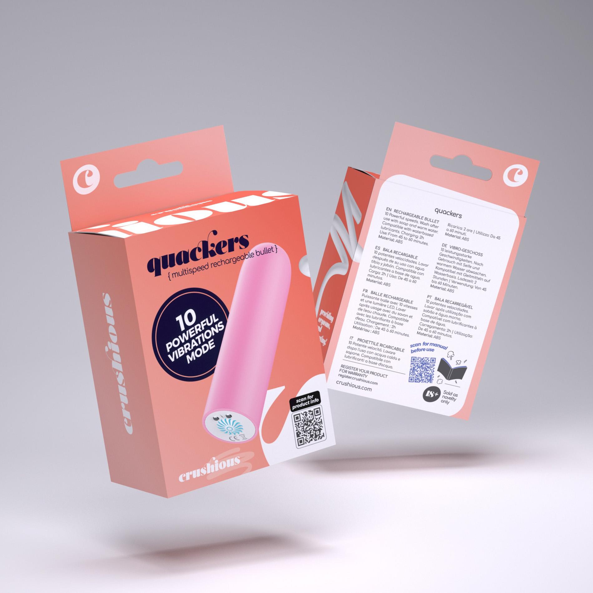 Quackers Usb Rechargeable Vibrating Bullet Pink Crushious