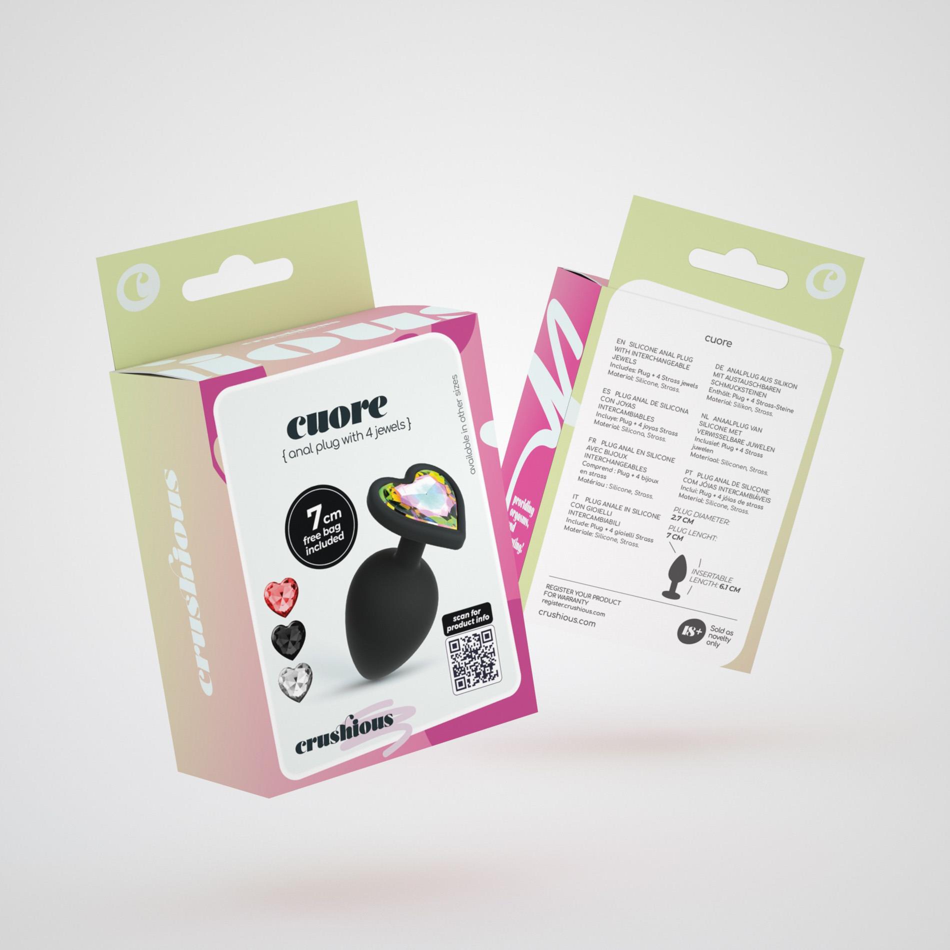 Crushious Cuore Small Anal Plug With 4 Interchangeable Jewels