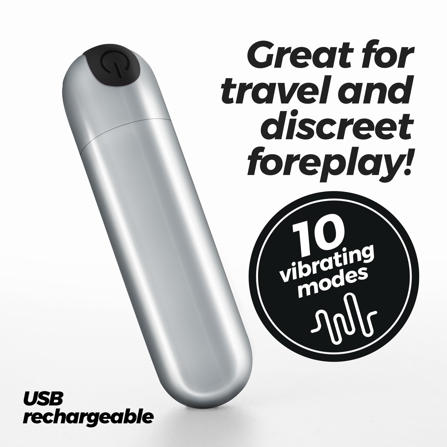 Crushious Imoan Rechargeable Vibrating Bullet Silver