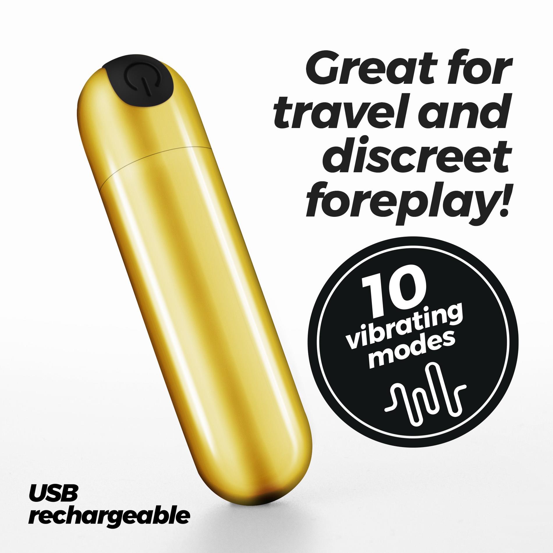 Crushious Imoan Rechargeable Vibrating Bullet Golden