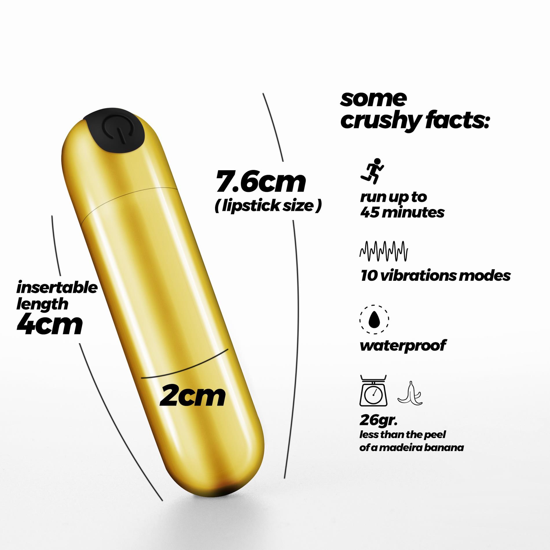 Crushious Imoan Rechargeable Vibrating Bullet Golden