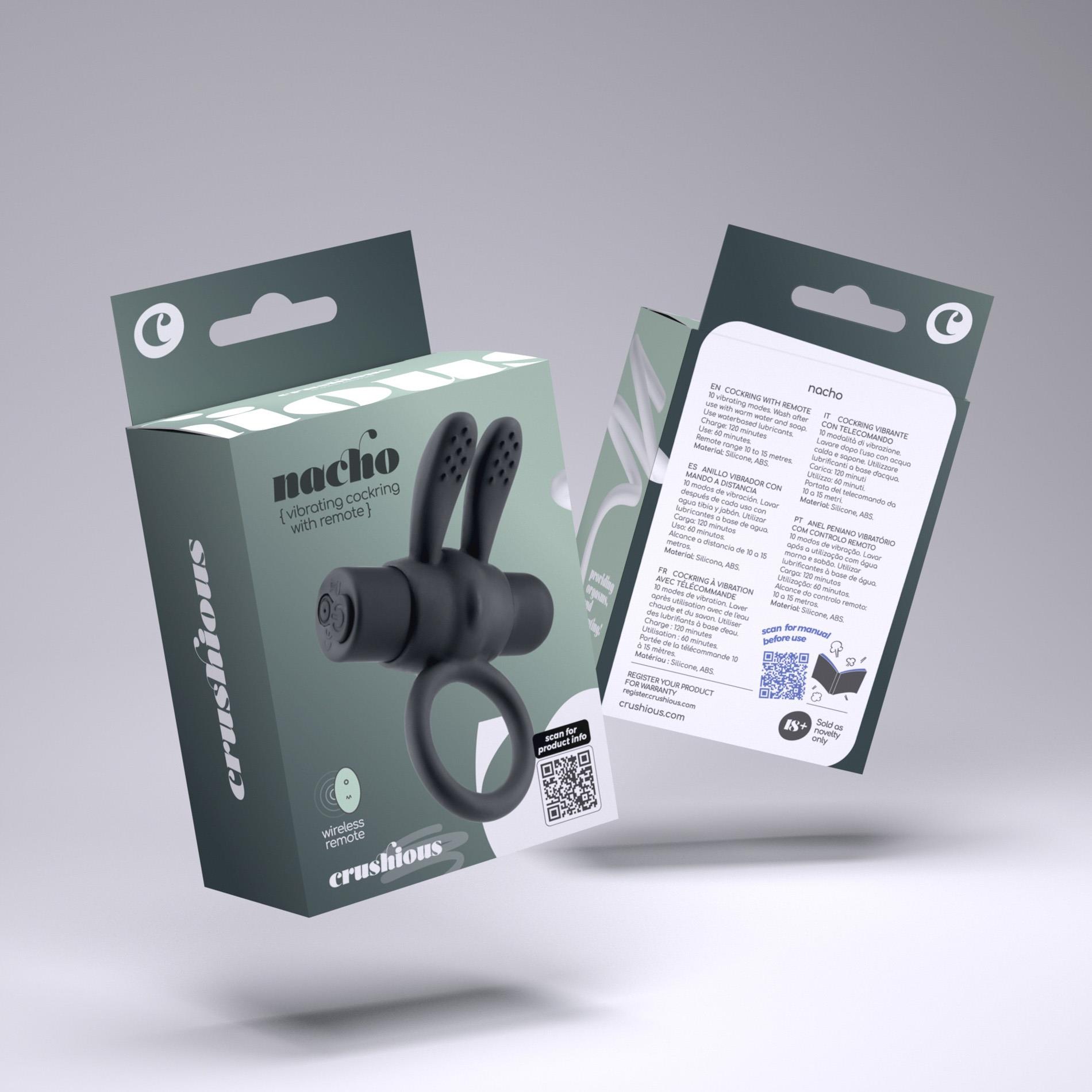 Crushious Nacho Vibrating Cockring With Remote Control