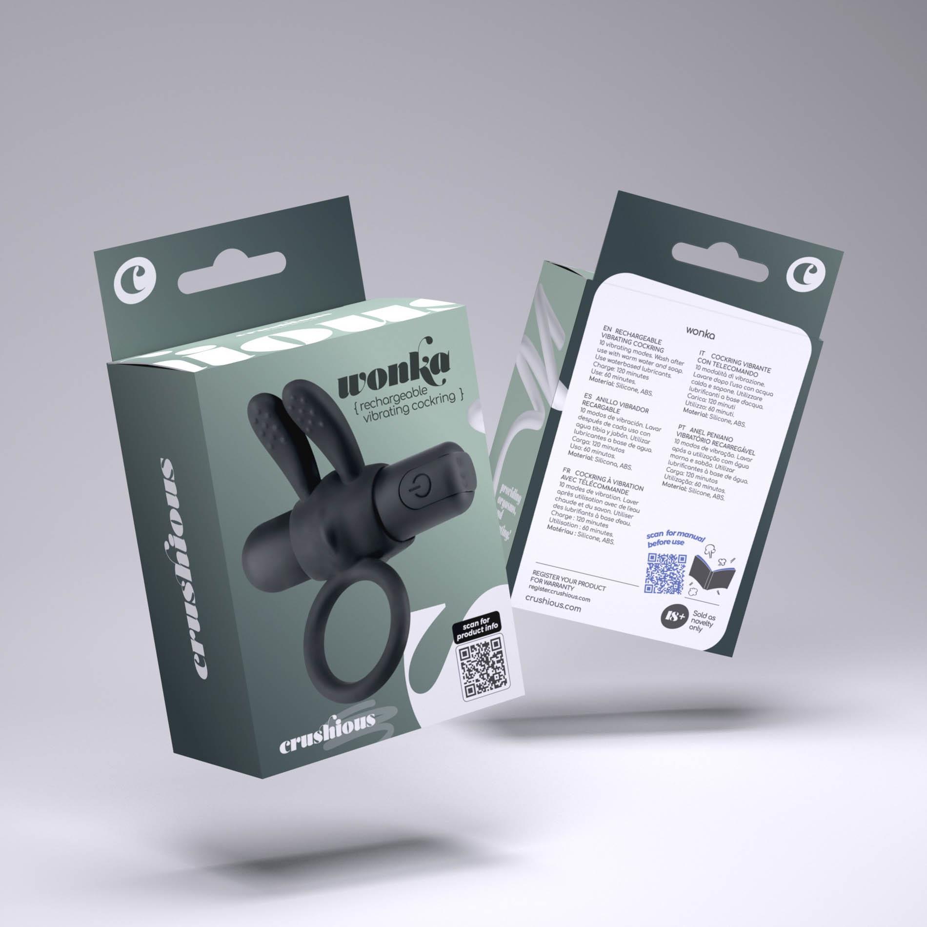 Crushious Wonka Cockring With Rechargeable Vibrating Bullet