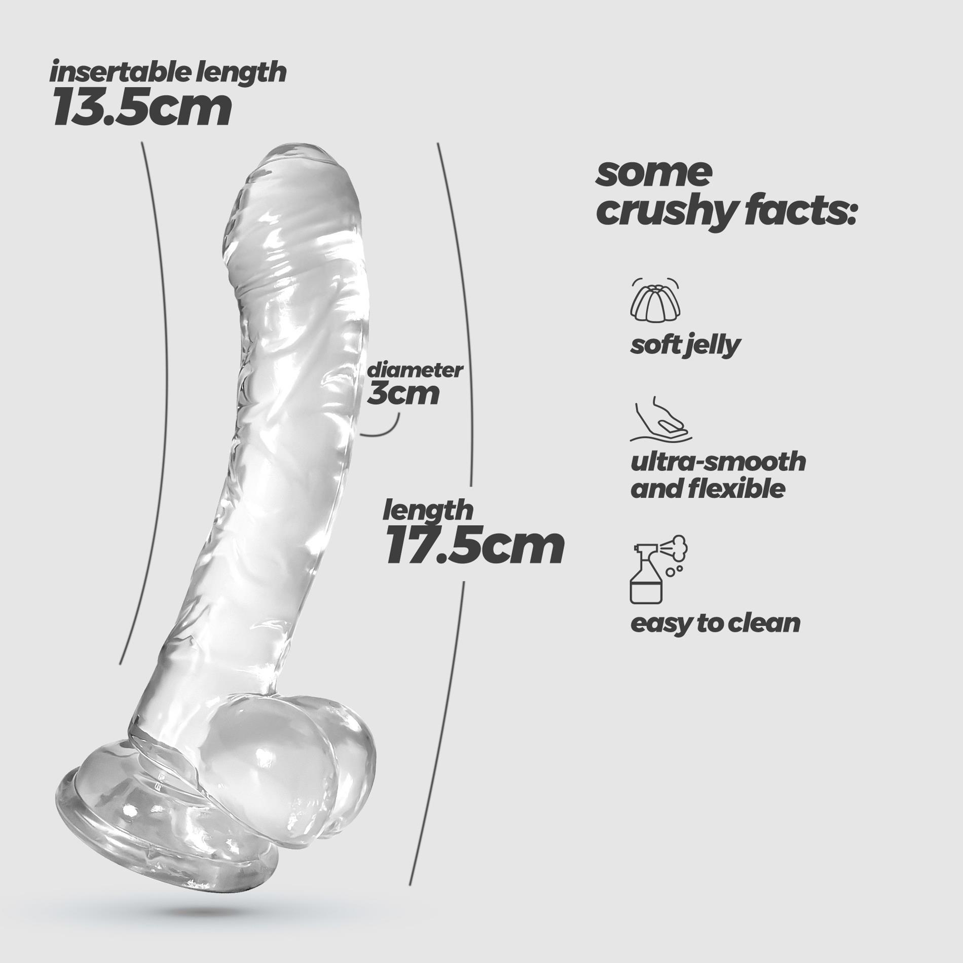 Crushious Hudini Jelly Anal Dildo Clear