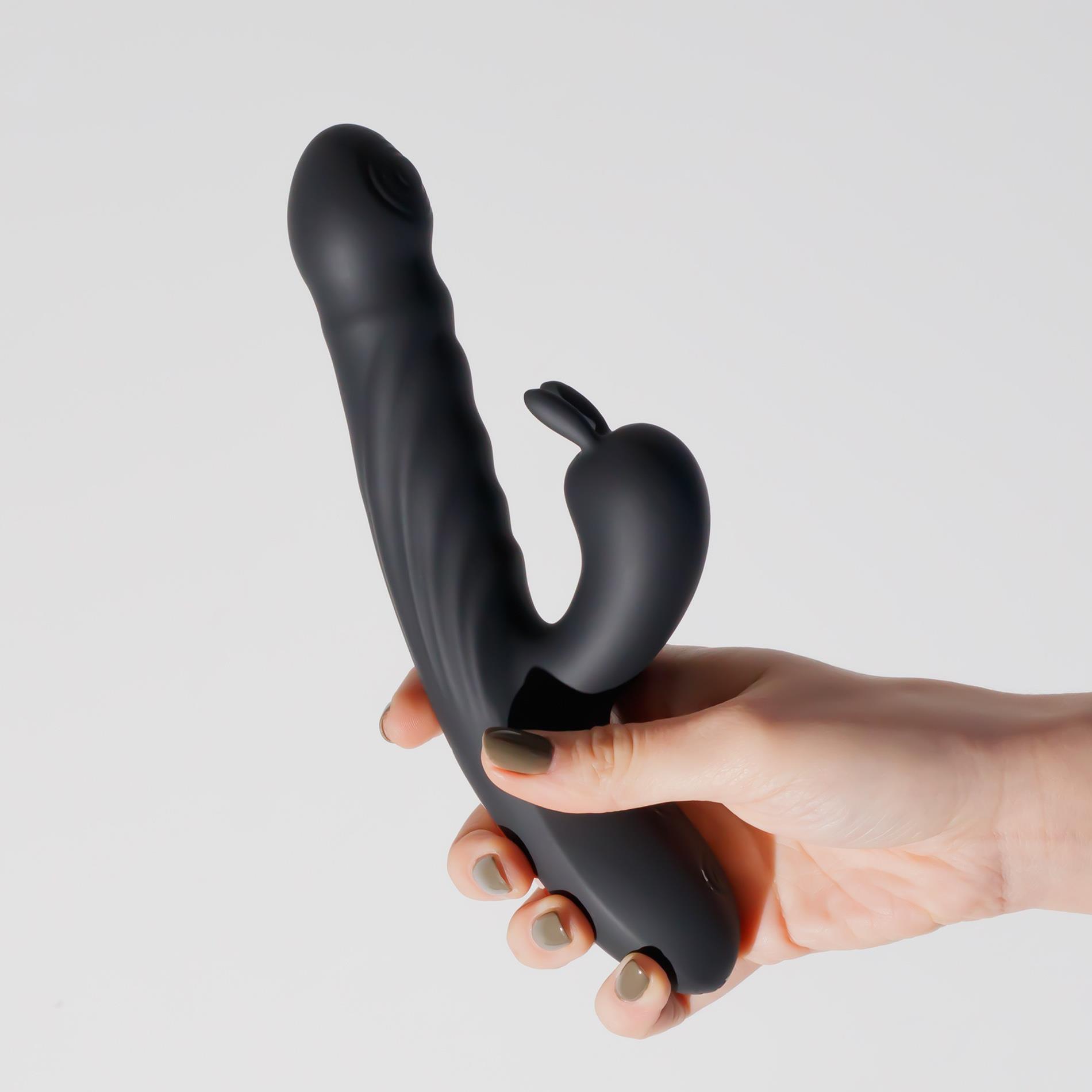 Crushious Lapin Thrusting Rabbit Vibrator Black