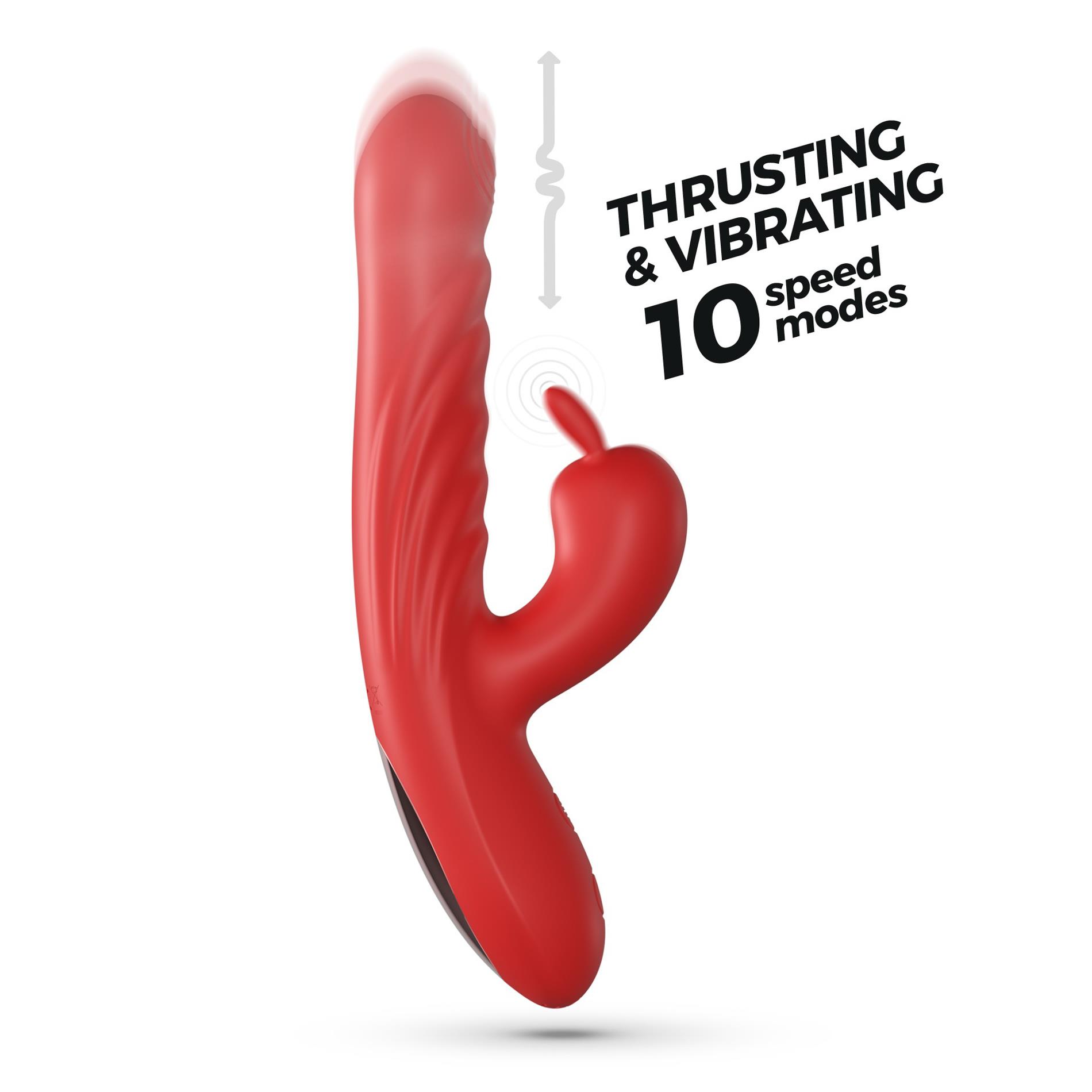 Crushious Lapin Thrusting Rabbit Vibrator Red