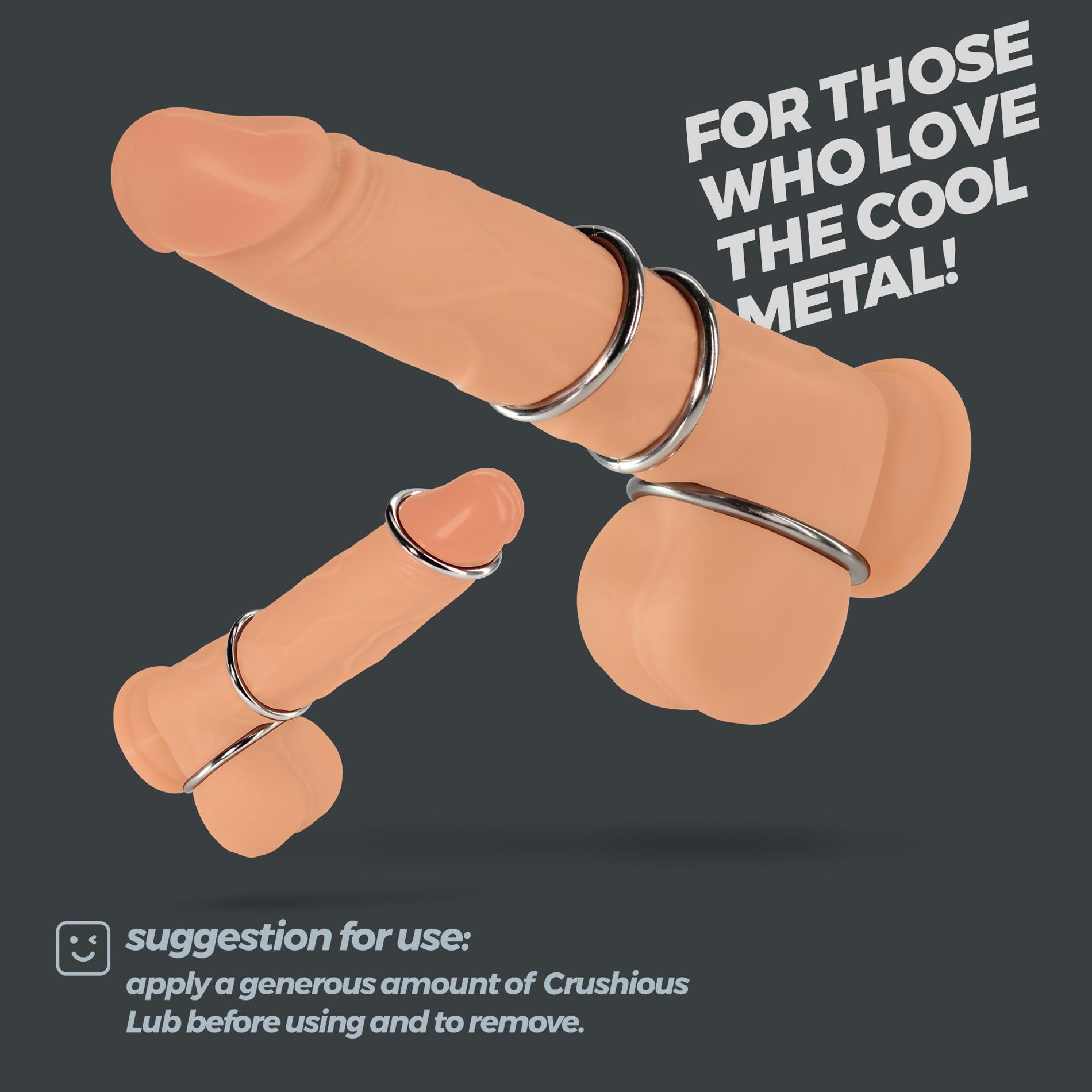 Crushious Metaleros 3 Metal Cockring Set