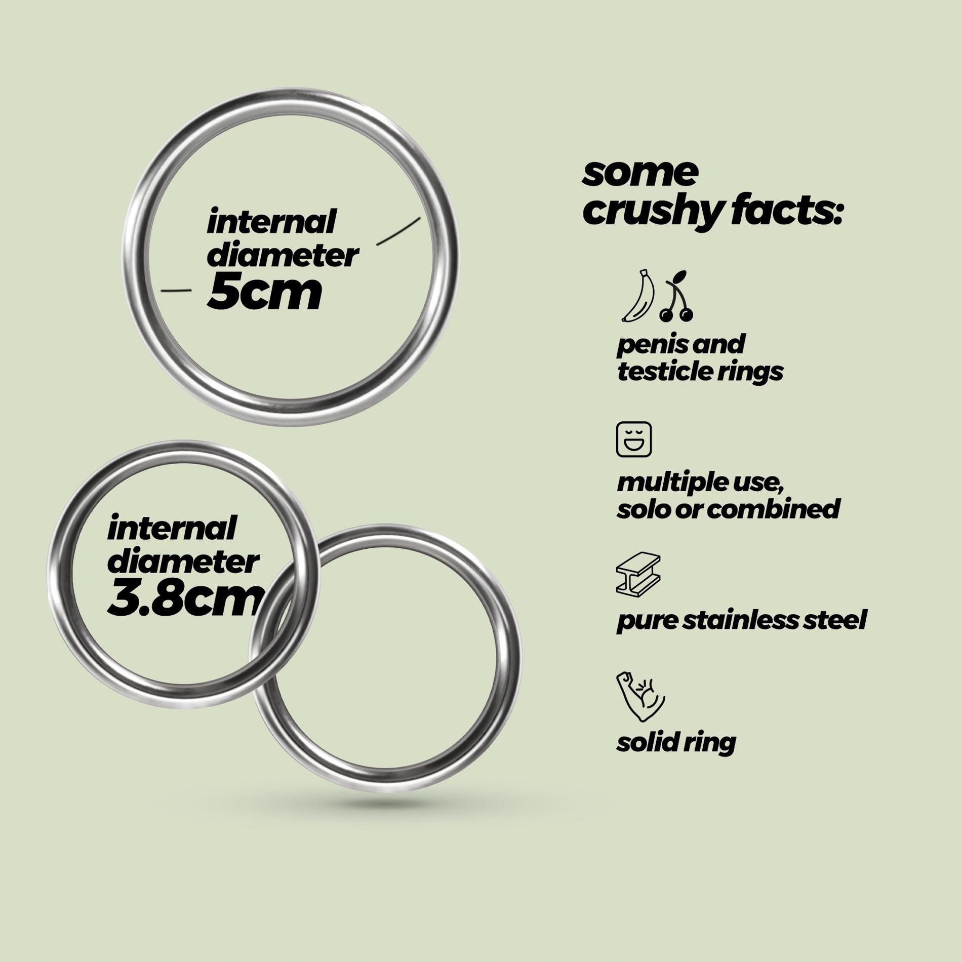 Crushious Metaleros 3 Metal Cockring Set