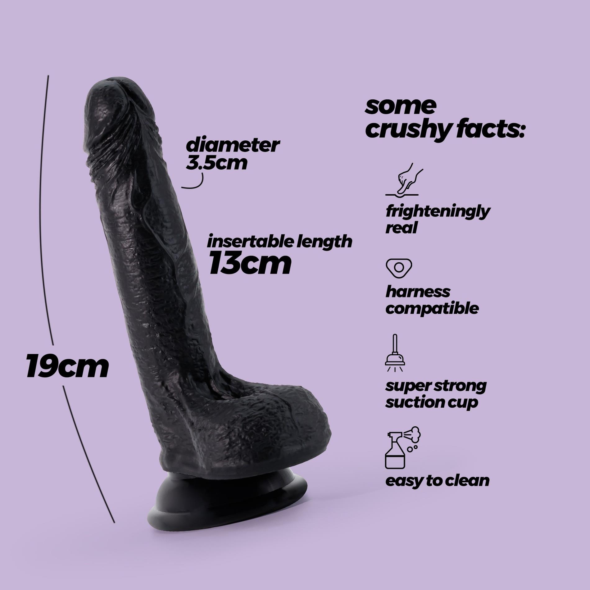 Crushious Inviktus 7 Liquid Silicone Dildo Black