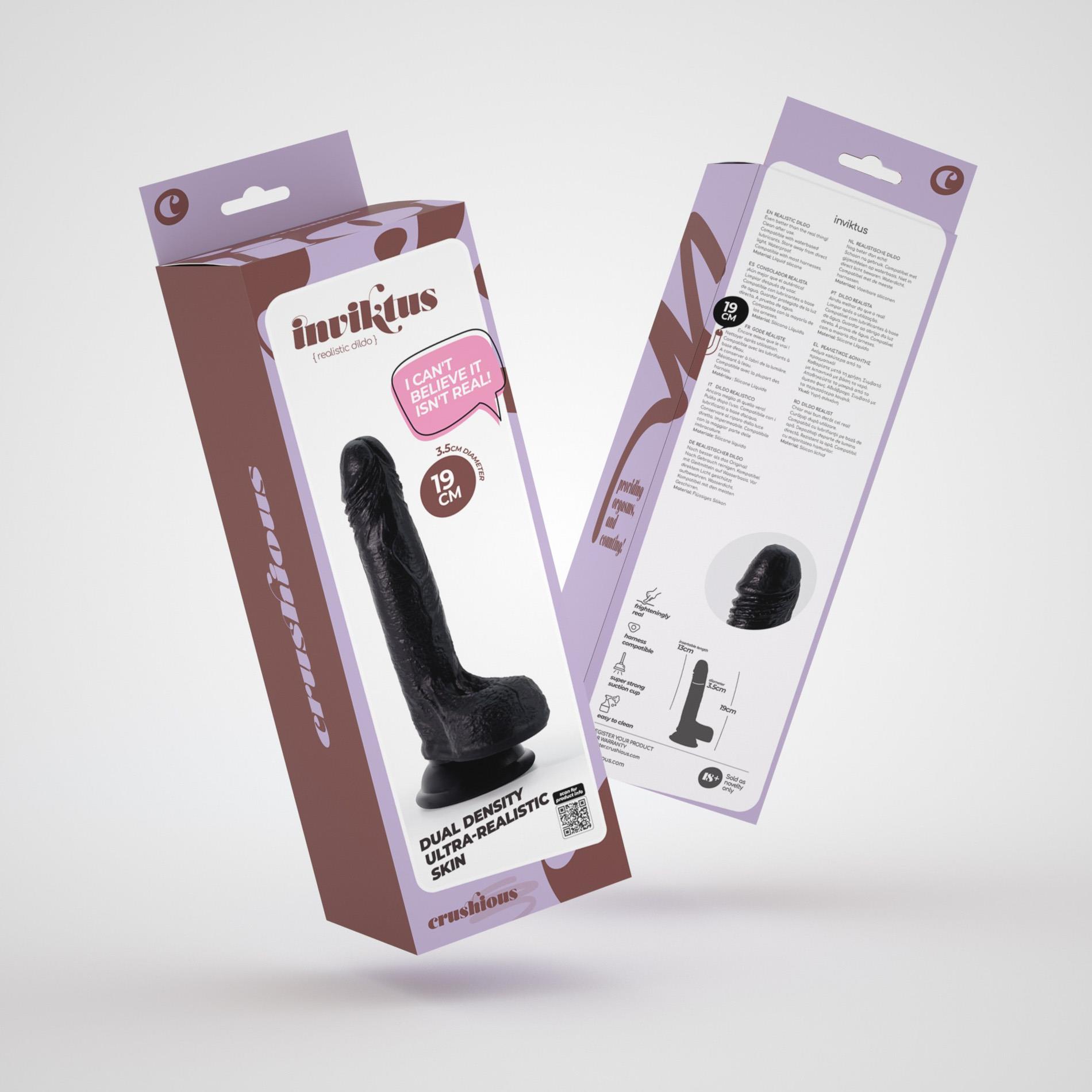 Crushious Inviktus 7 Liquid Silicone Dildo Black