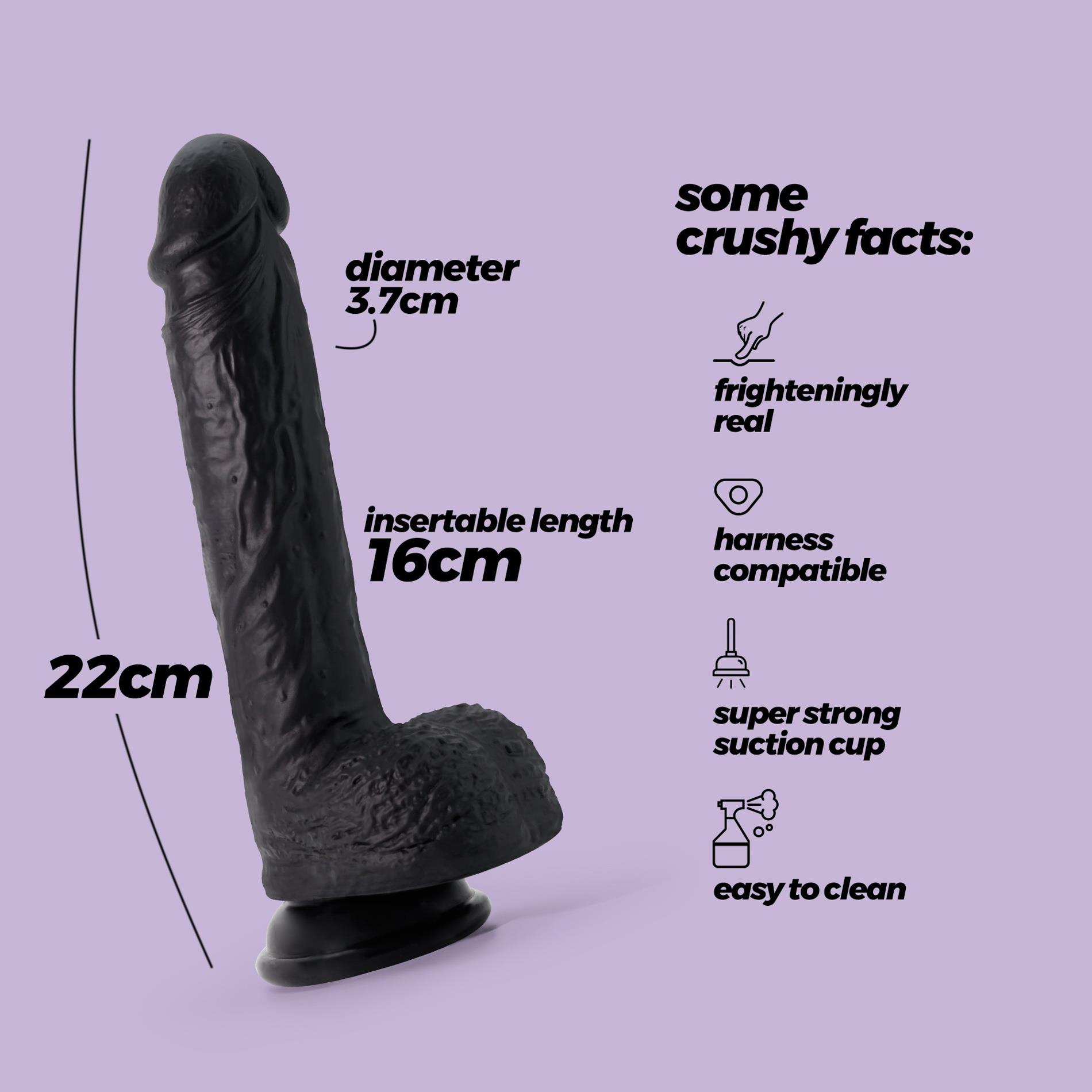 Crushious Inviktus 8 Liquid Silicone Dildo Black