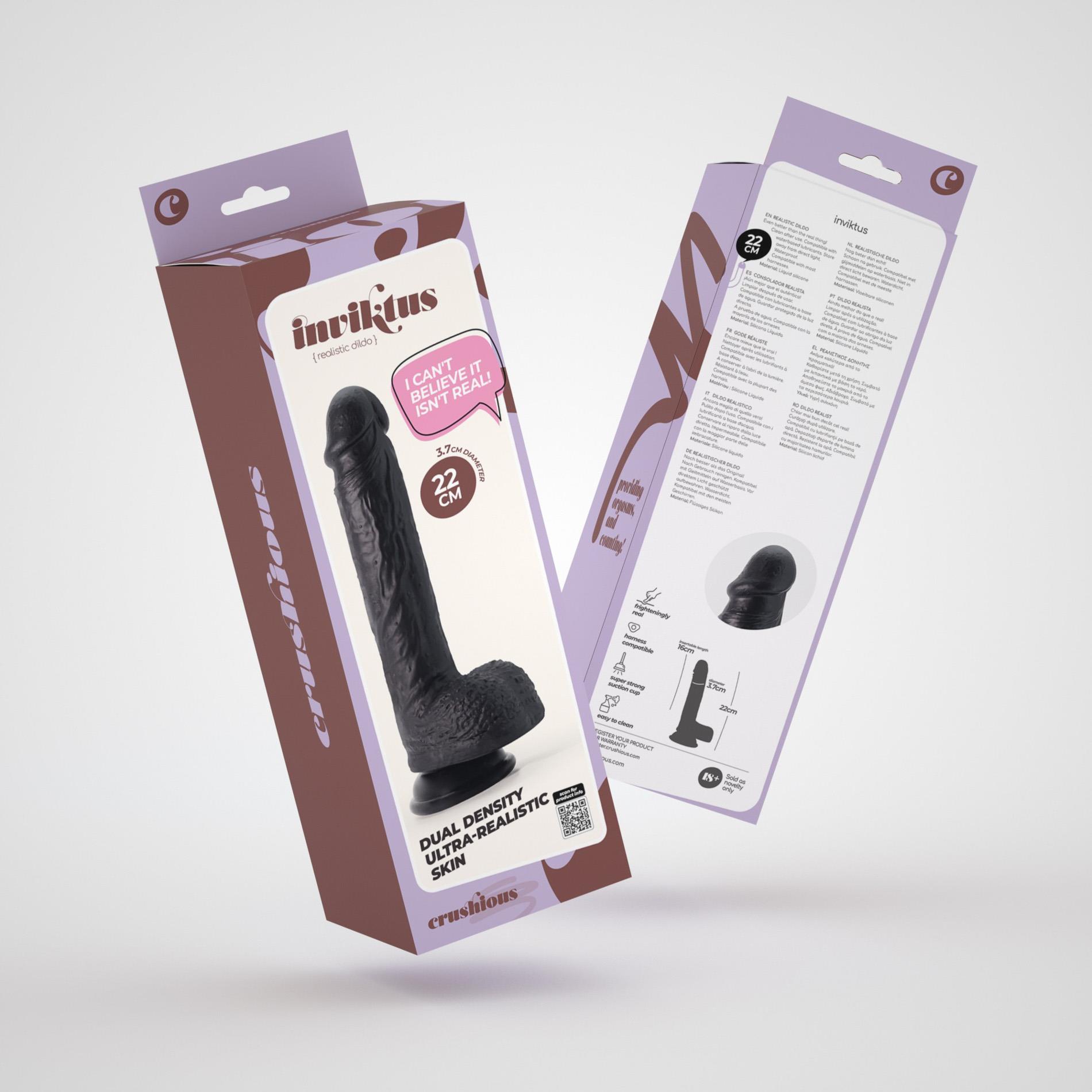 Crushious Inviktus 8 Liquid Silicone Dildo Black
