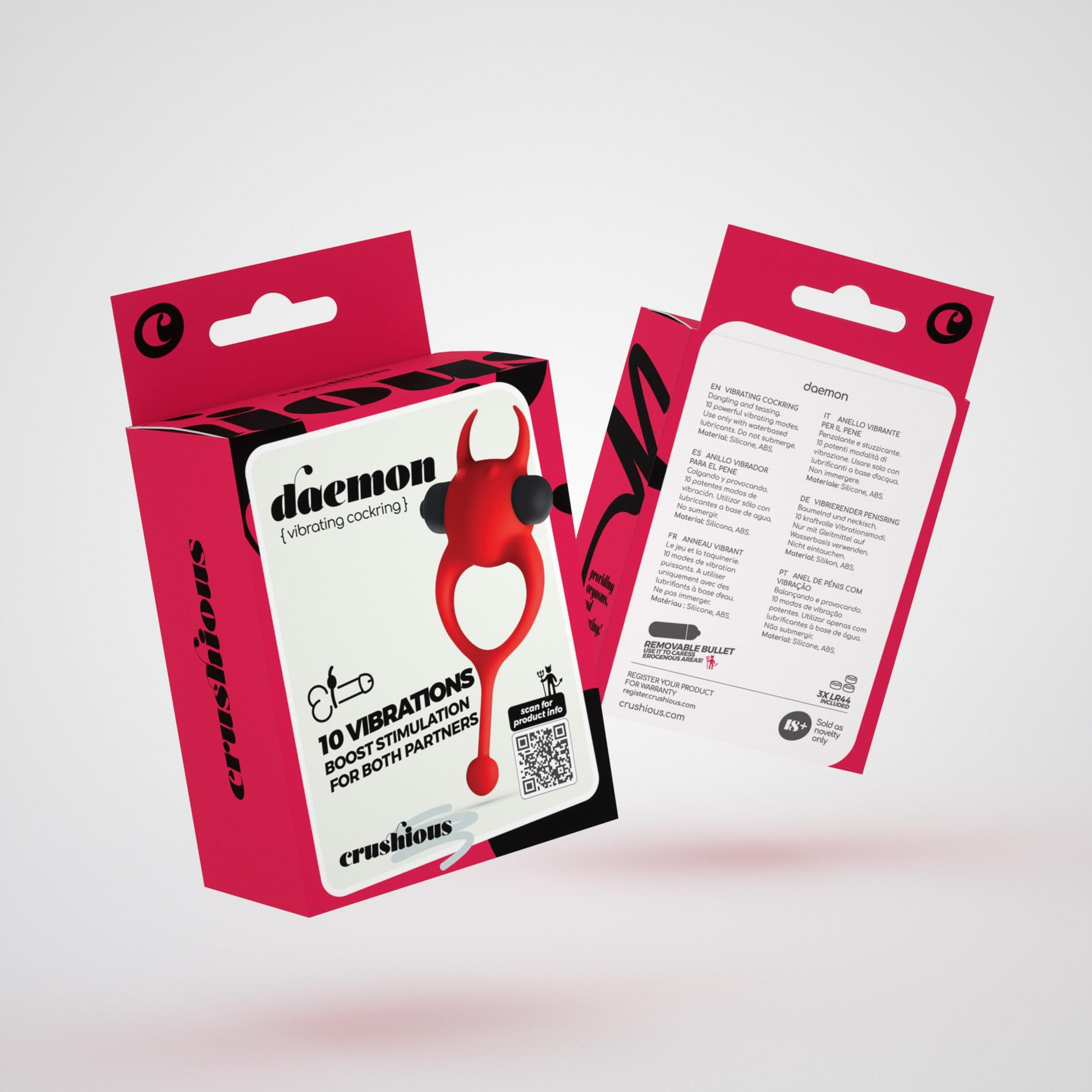 Crushious Daemon Vibrating Cockring Red