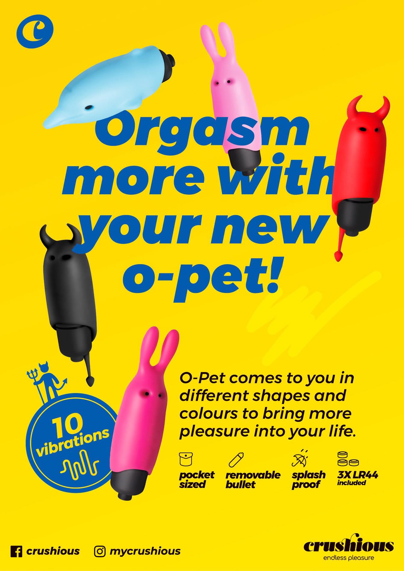 Crushious O-Pet Rabbit With 10 Vibration Bullet Pink