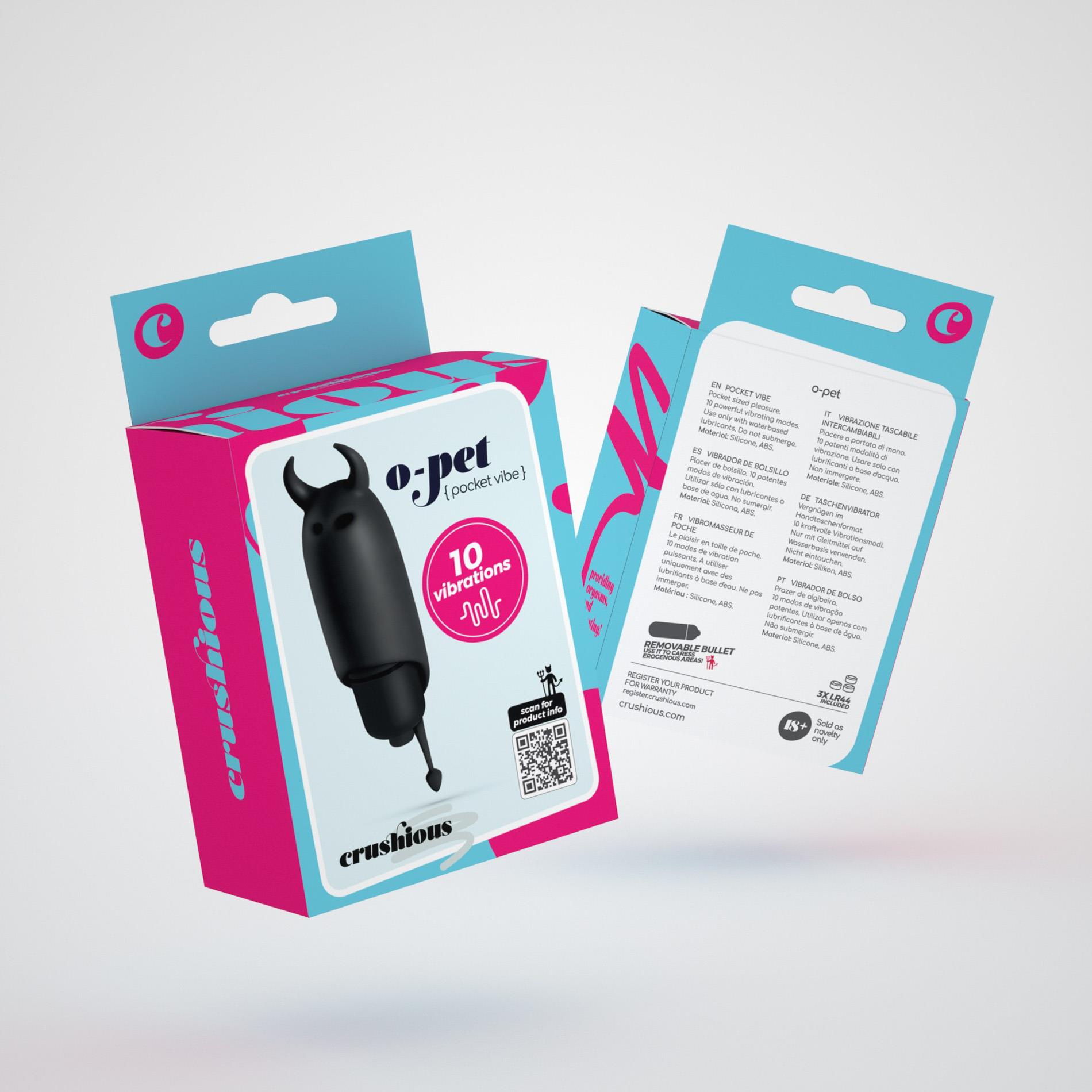 Crushious O-Pet Devil With 10 Vibration Bullet Black