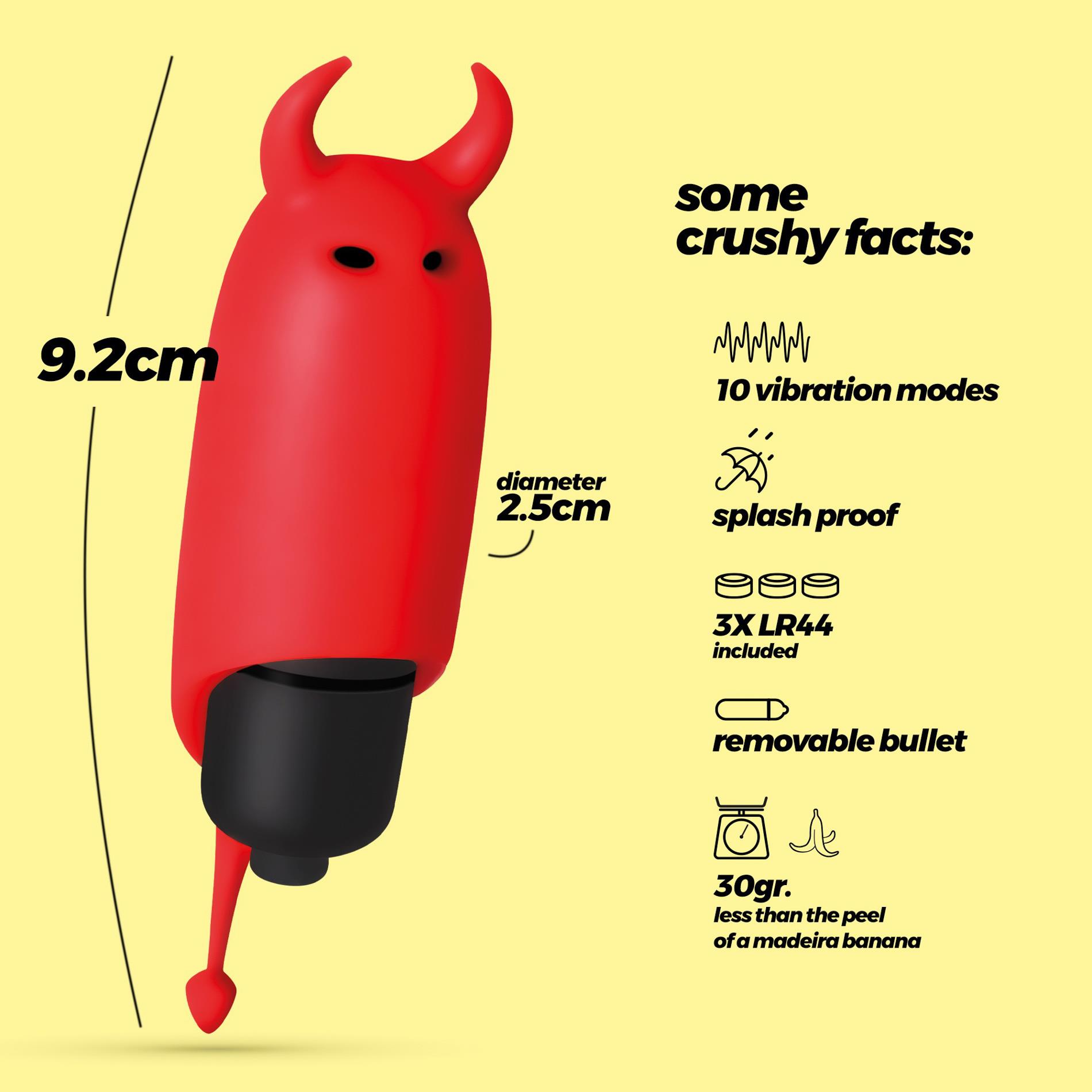 Crushious O-Pet Devil With 10 Vibration Bullet Red