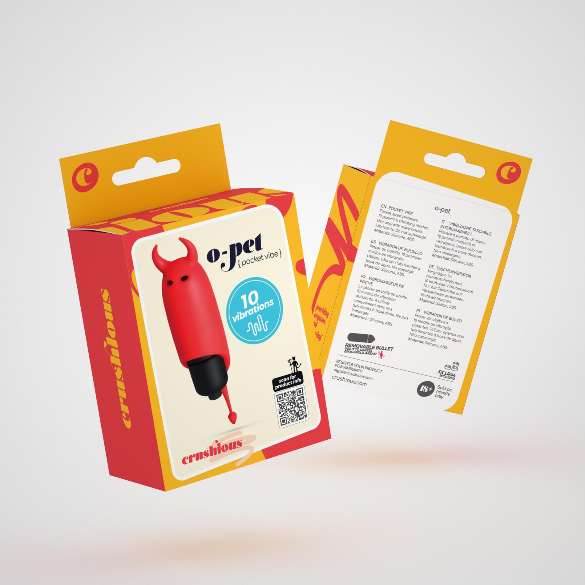 Crushious O-Pet Devil With 10 Vibration Bullet Red