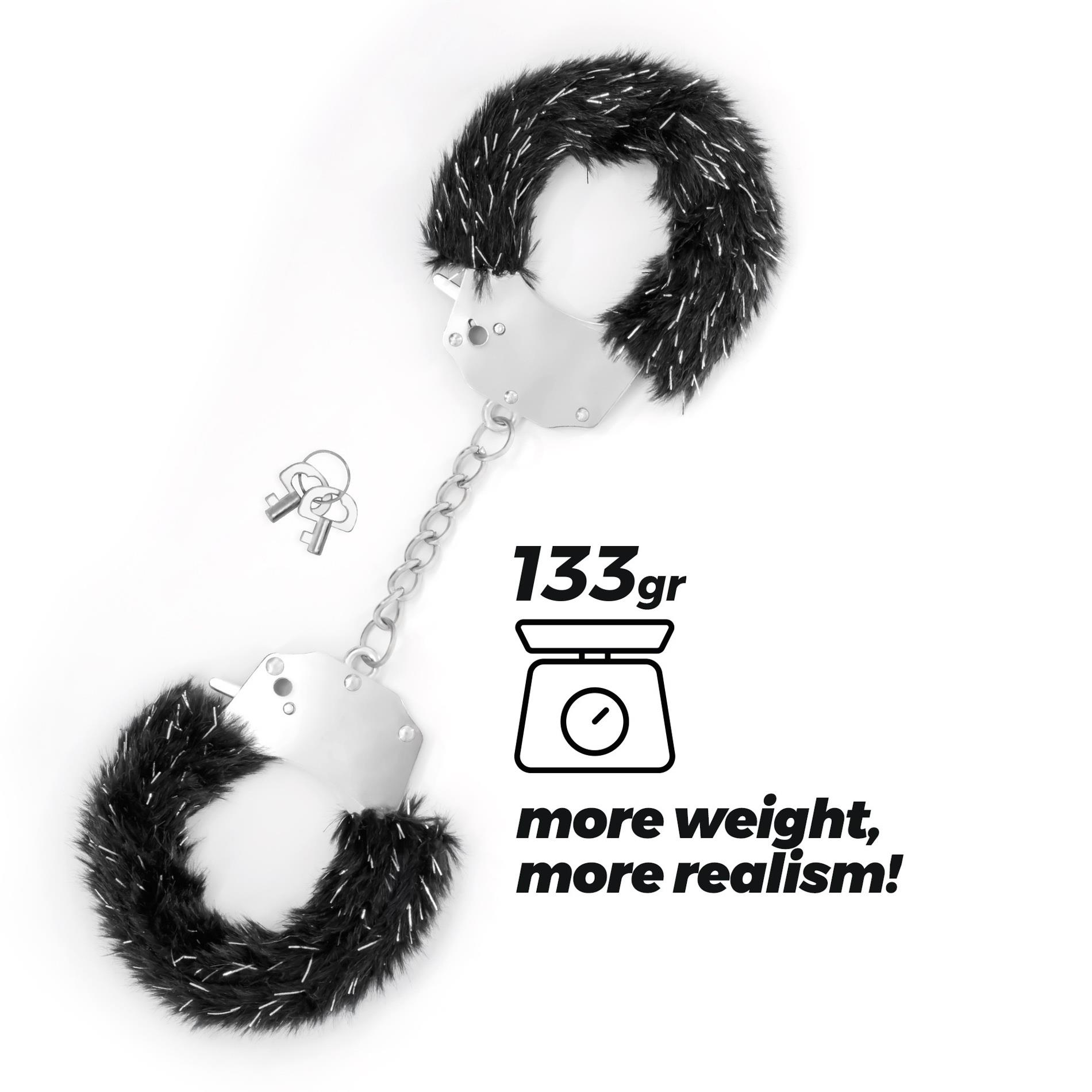 Crushious Spangle Metal Cuffs With Plush Black