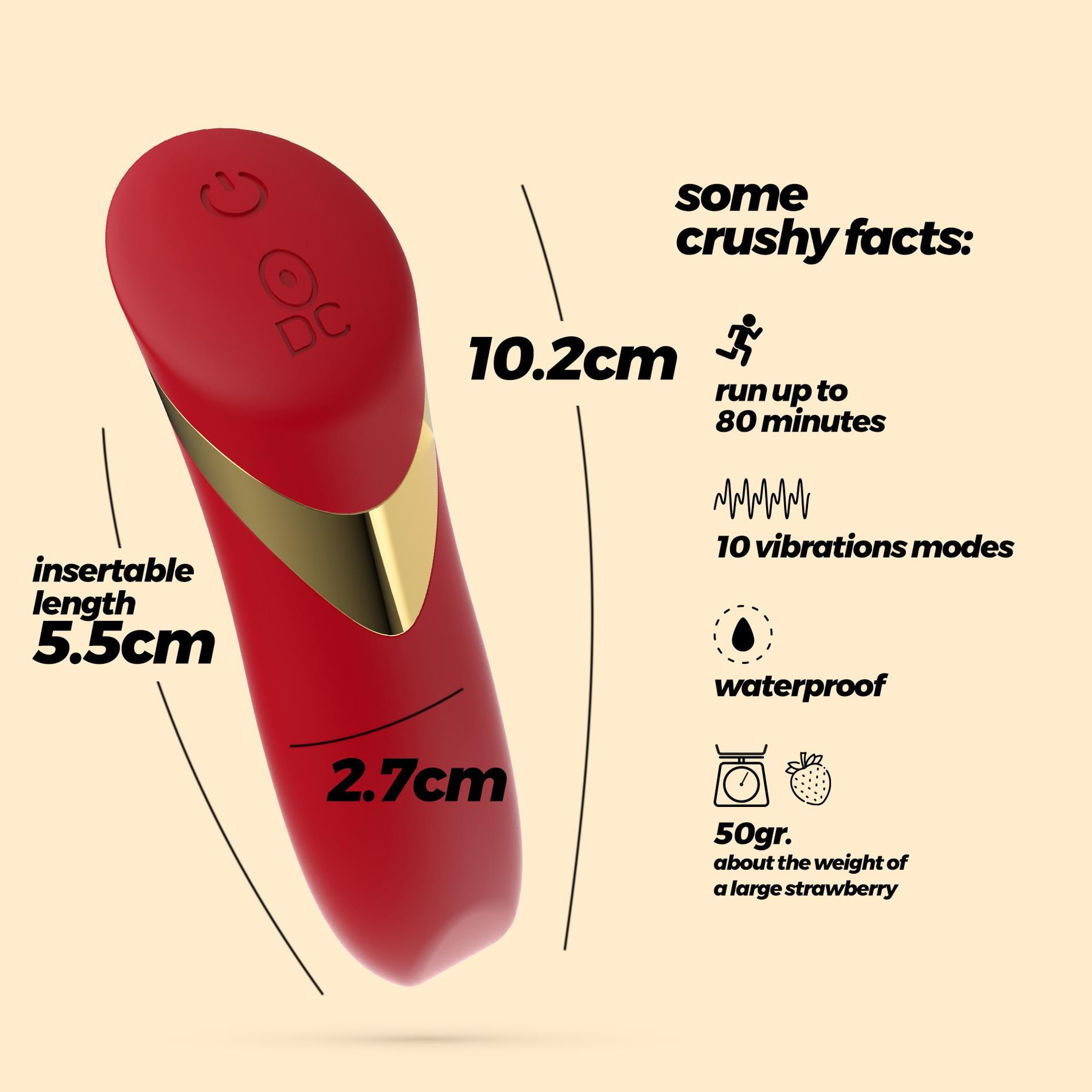 Crushious Blinders Rechargeable Vibrating Bullet Red