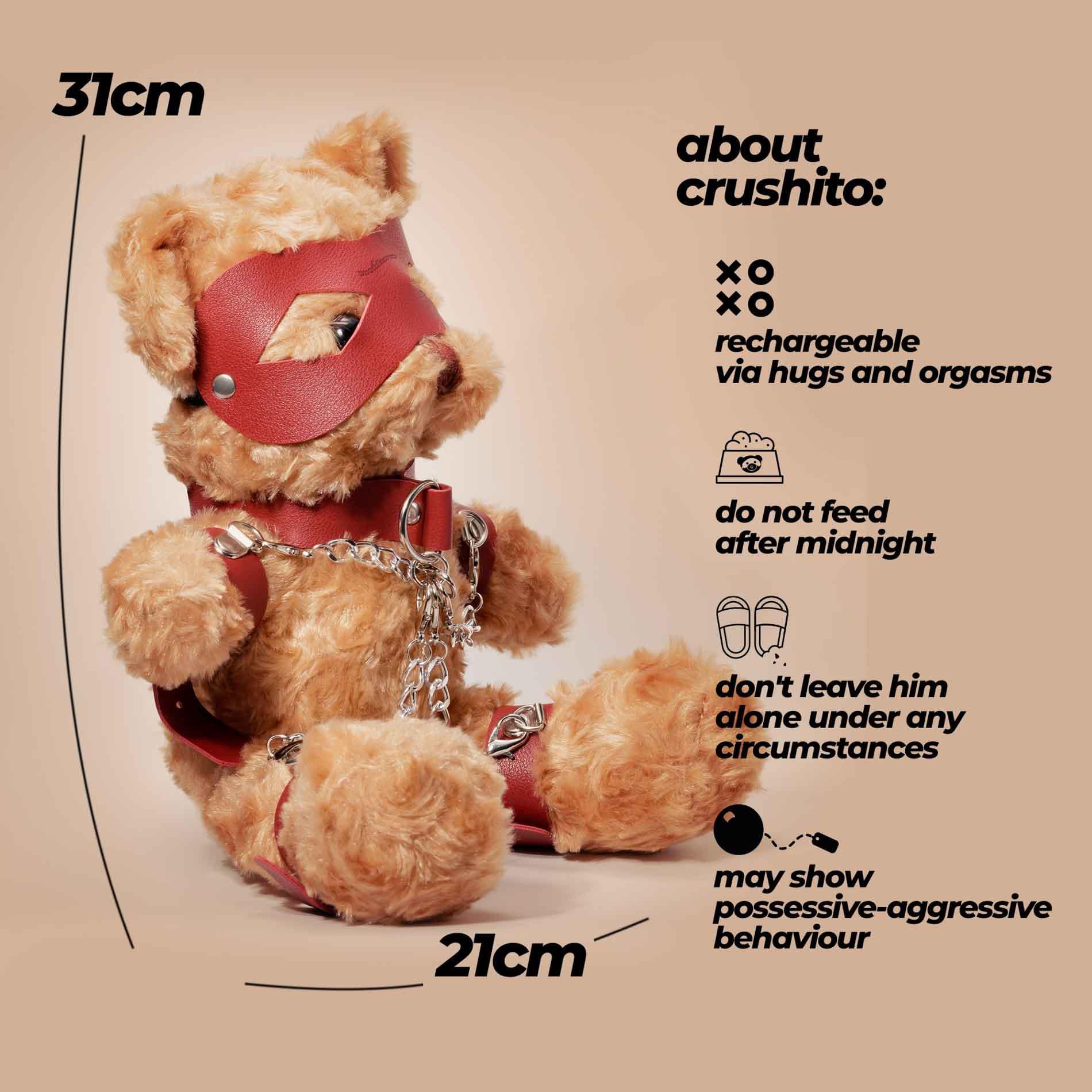 Crushious Crushito Bondage Teddy Bear Red 31Cm