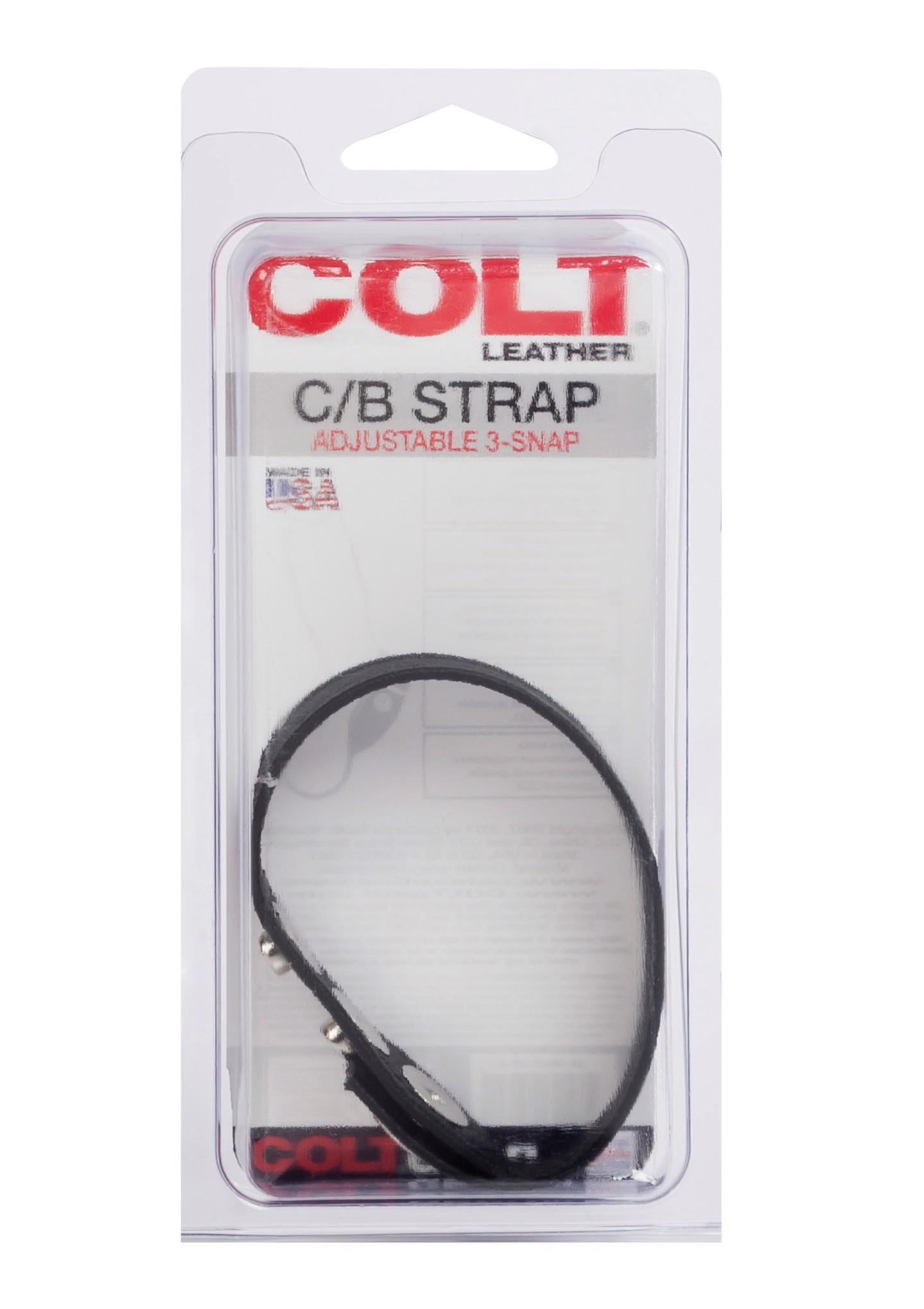 Colt Leather C/B Strap 3-Snap Black