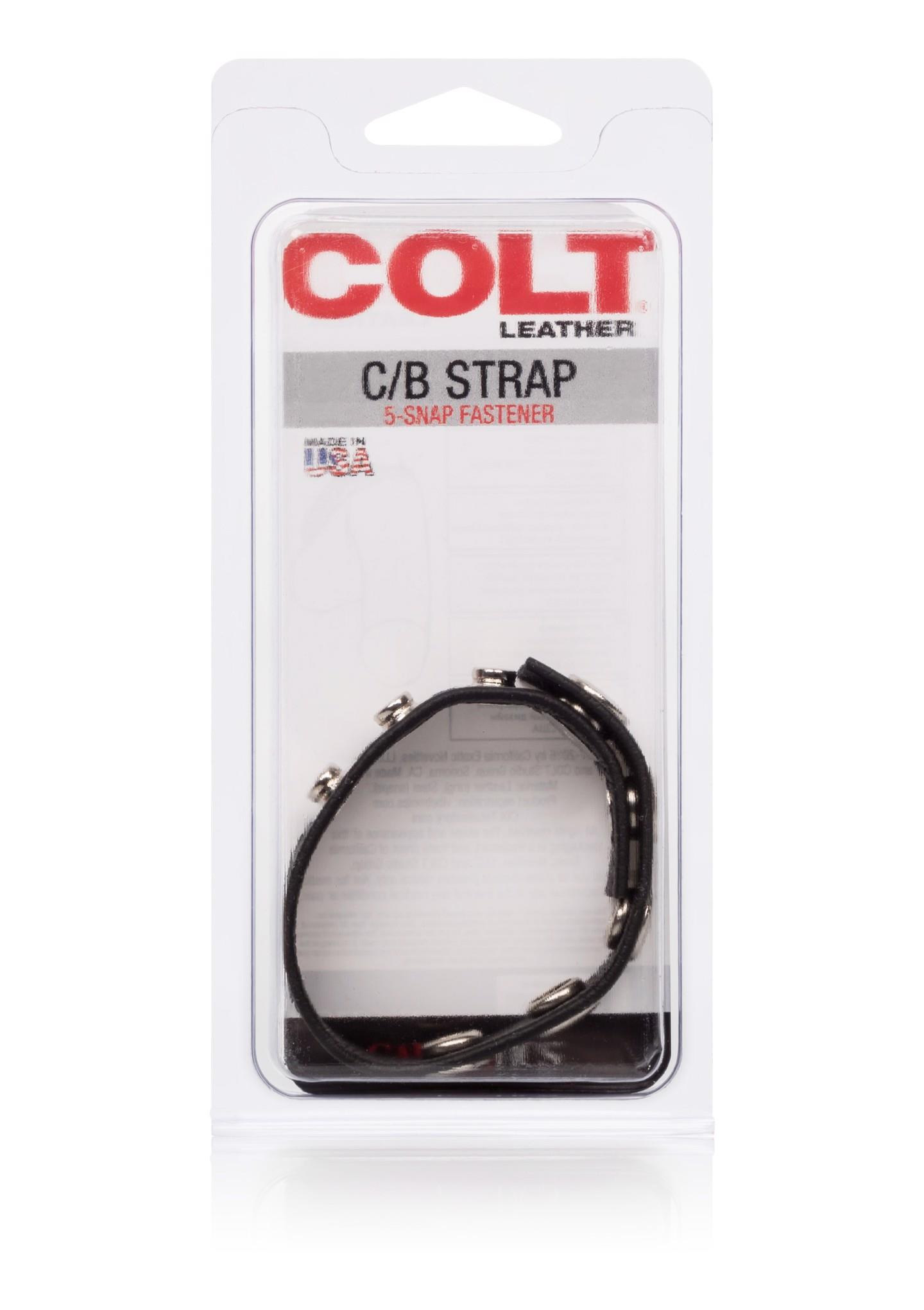Colt Leather C/B Strap 5-Snap Black