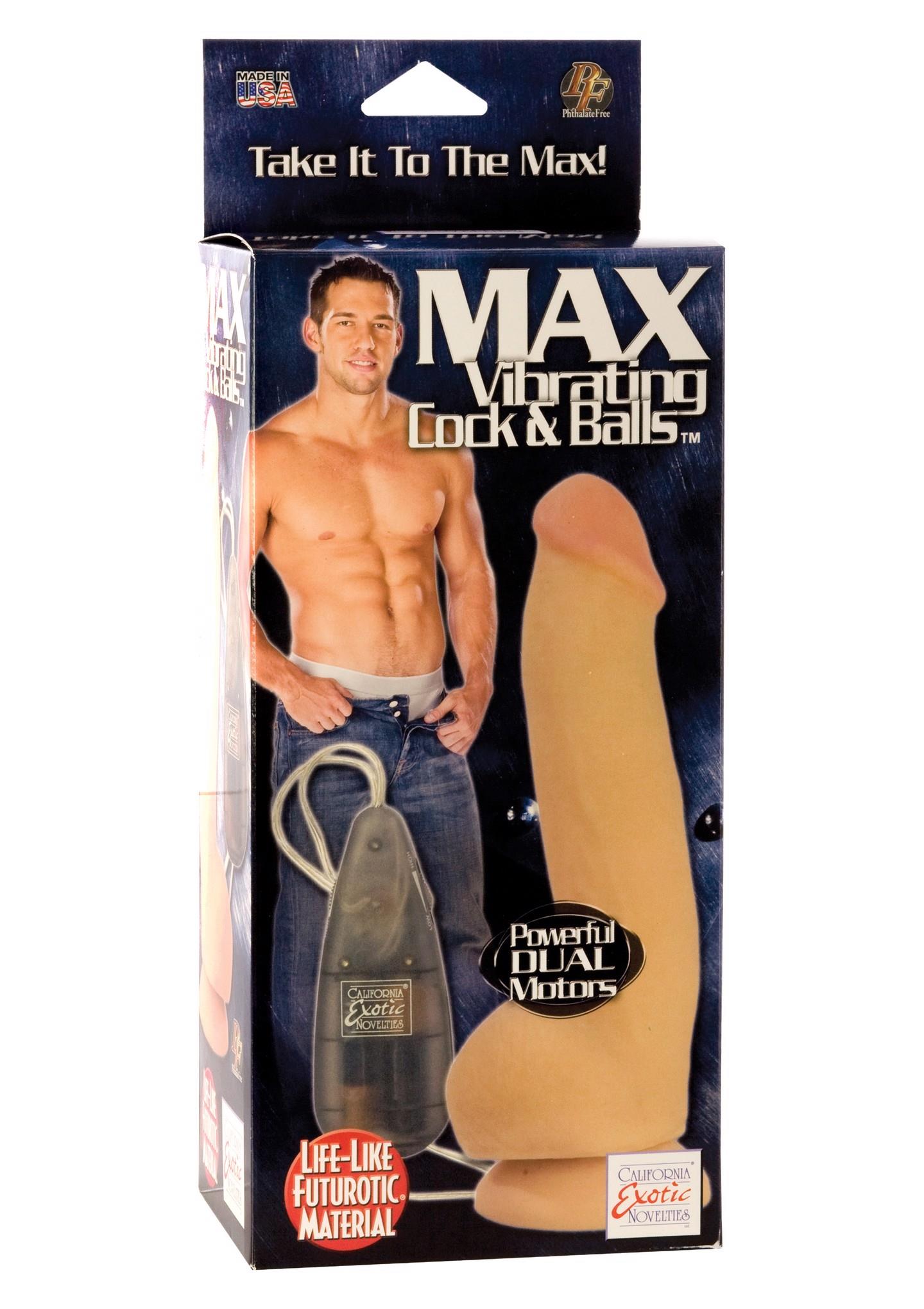 Max Vibrating Cock & Balls Light Skin Tone