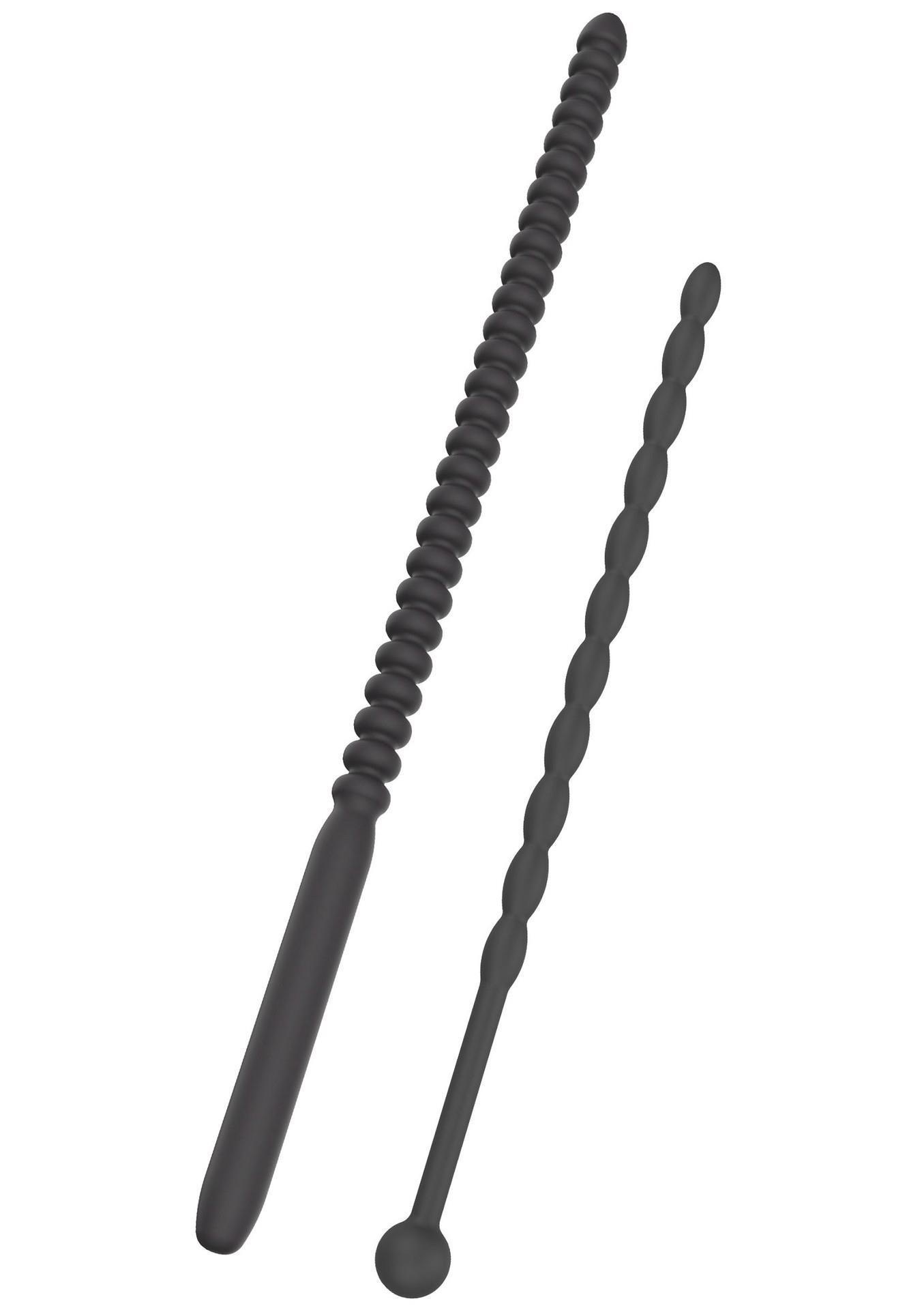 Ribbed Penis Dilator Set 2 Pcs Black