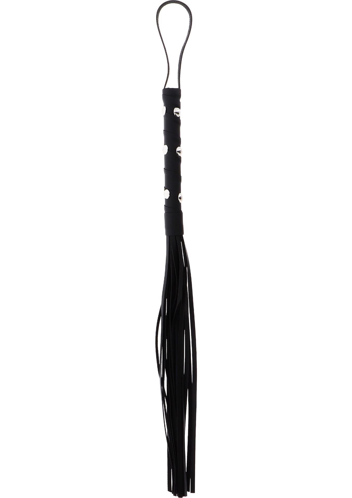 Short Studded Flogger Whip Black