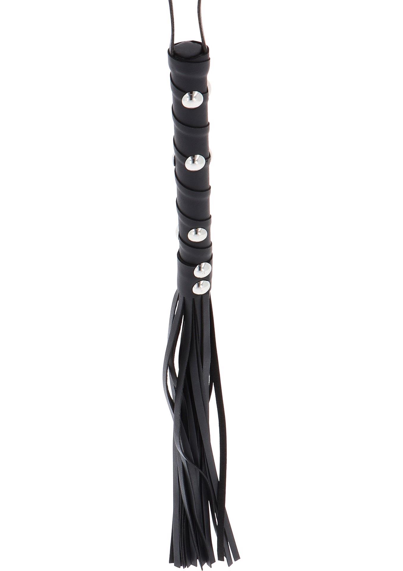 Short Studded Flogger Whip Black