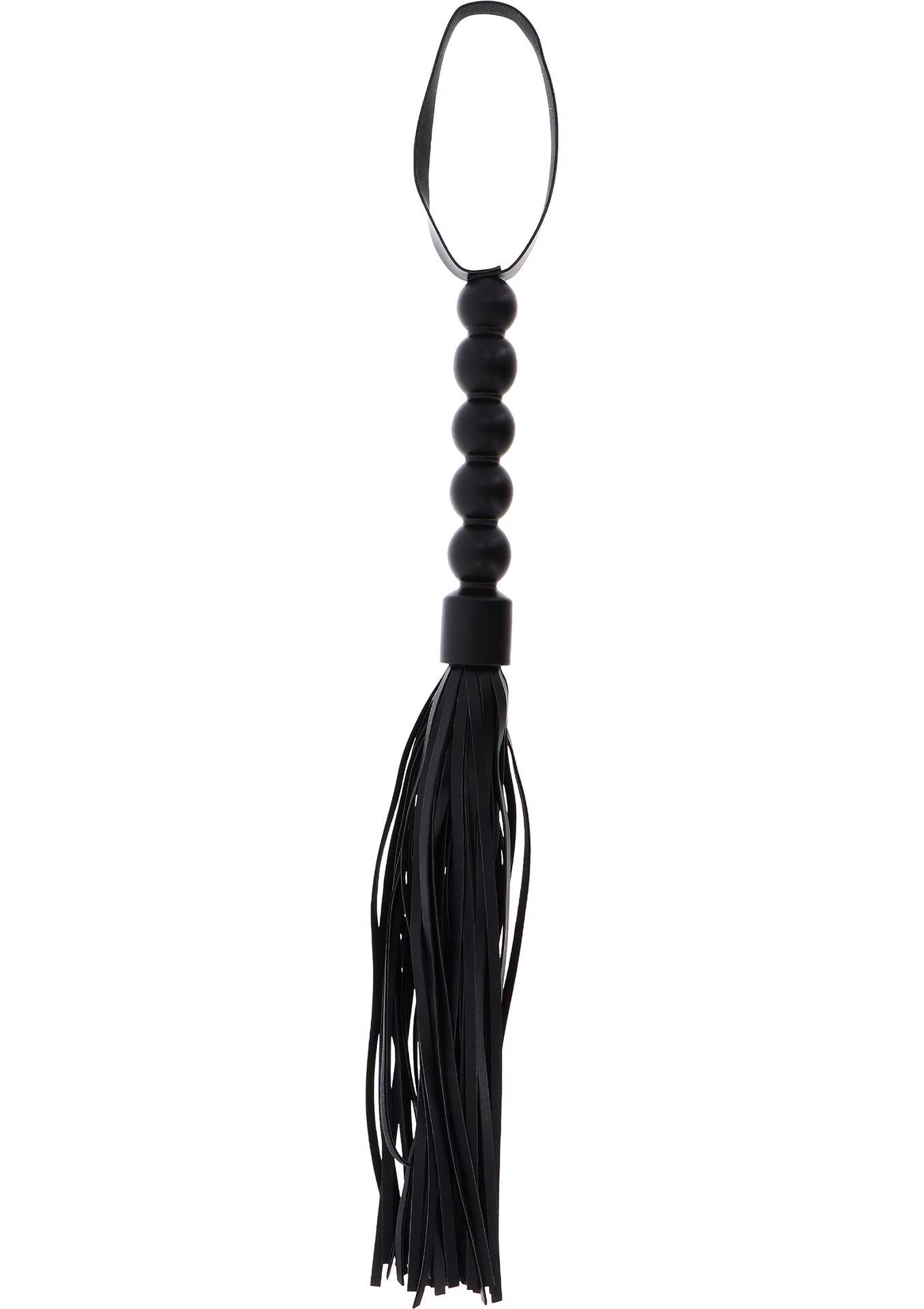 Short Beaded Flogger Whip Black